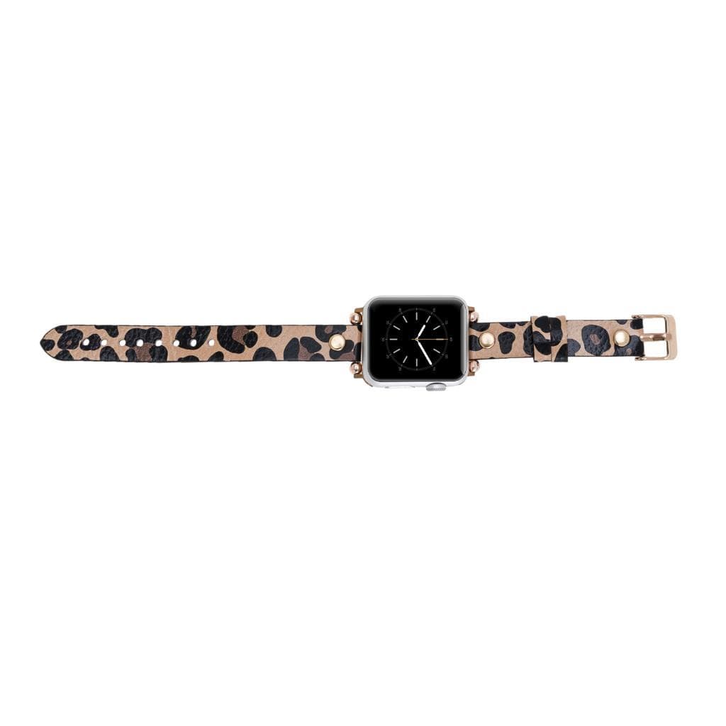 Ferro Leather Apple Watch Band with Gold Trok