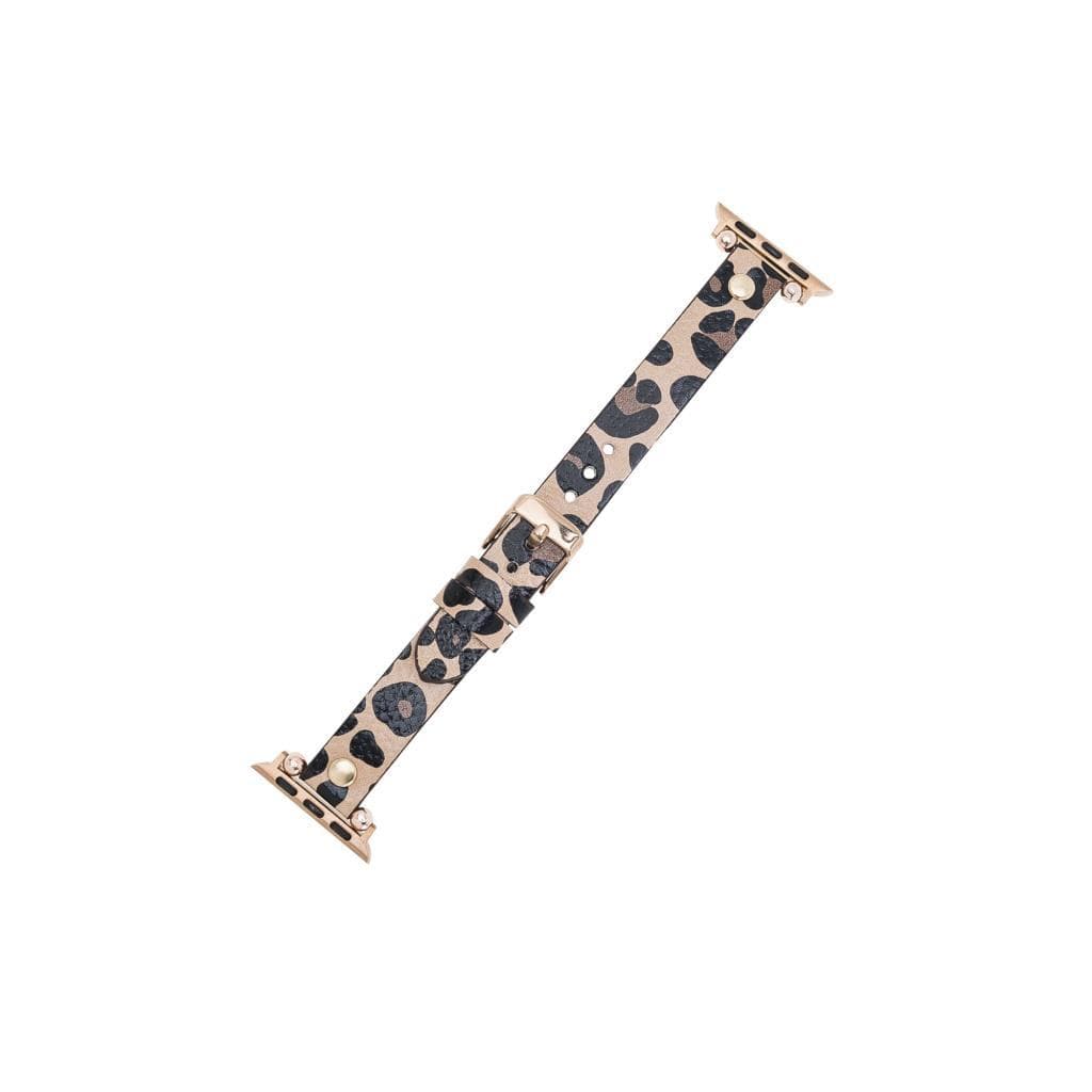 Ferro Leather Apple Watch Band with Gold Trok