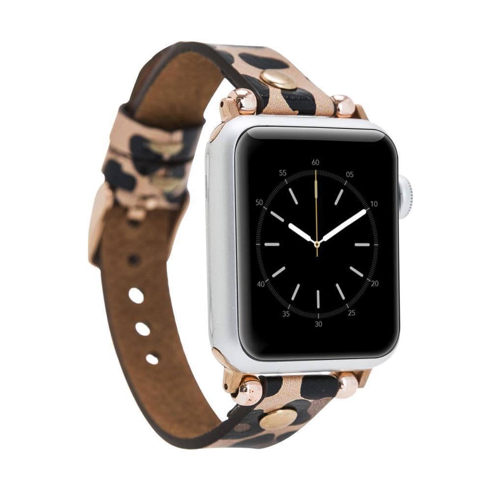 Ferro Leather Apple Watch Band with Gold Trok