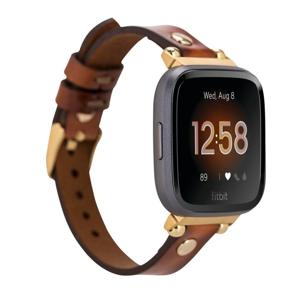 Ferro Leather Apple Watch Band with Gold Trok