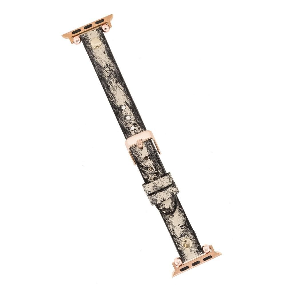Ferro Leather Apple Watch Band with Gold Trok