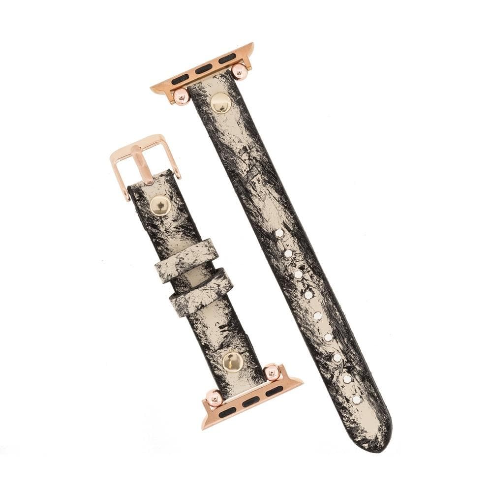 Ferro Leather Apple Watch Band with Gold Trok