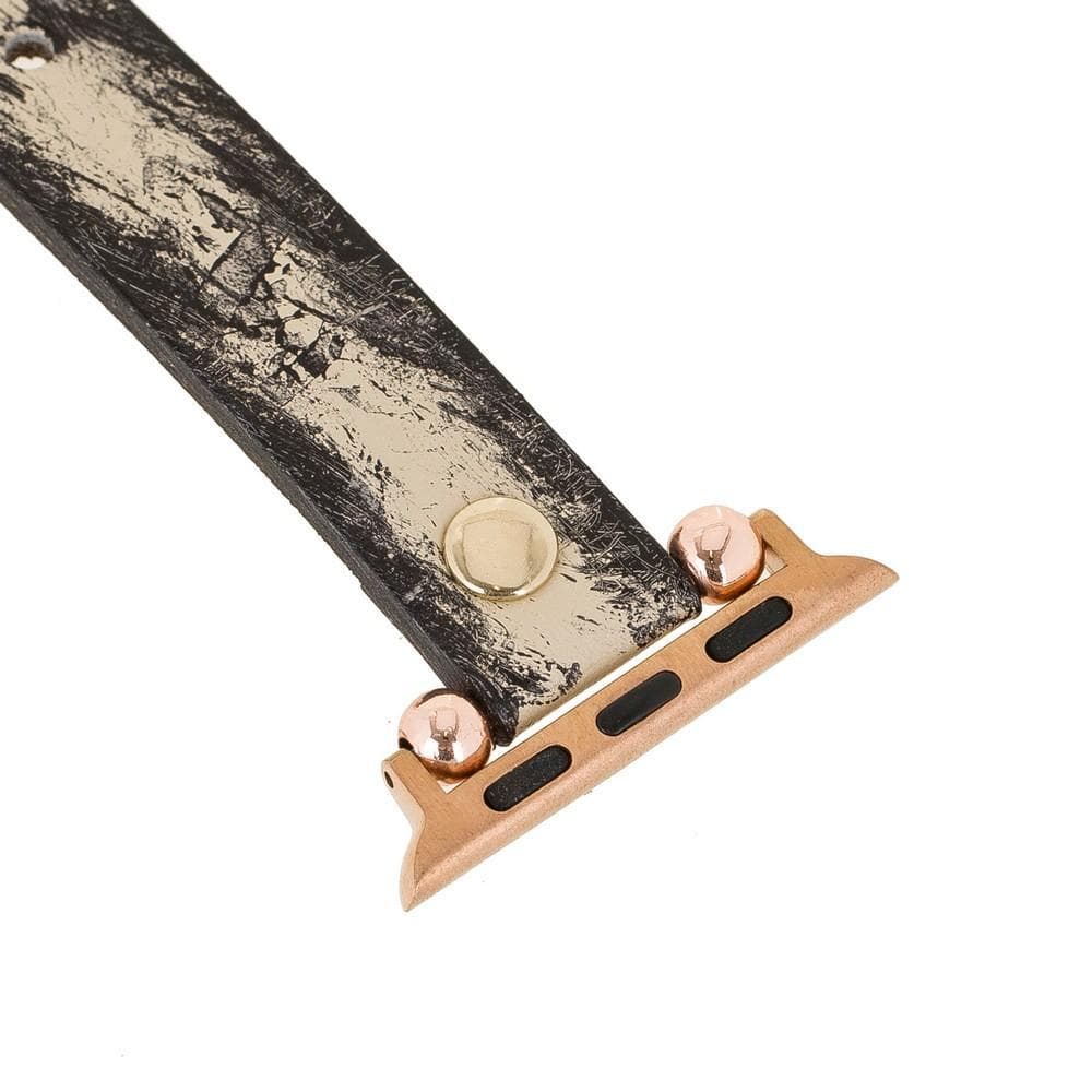 Ferro Leather Apple Watch Band with Gold Trok