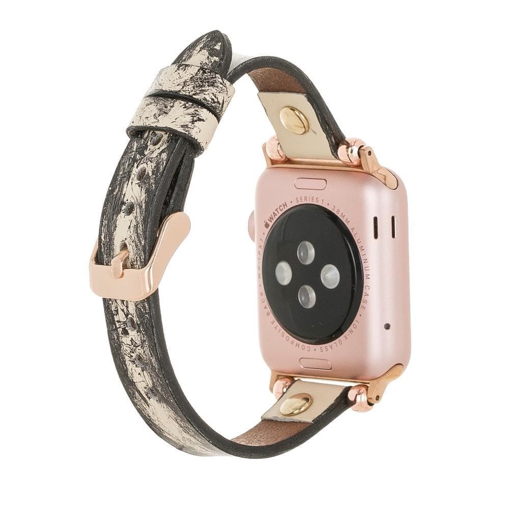 Ferro Leather Apple Watch Band with Gold Trok