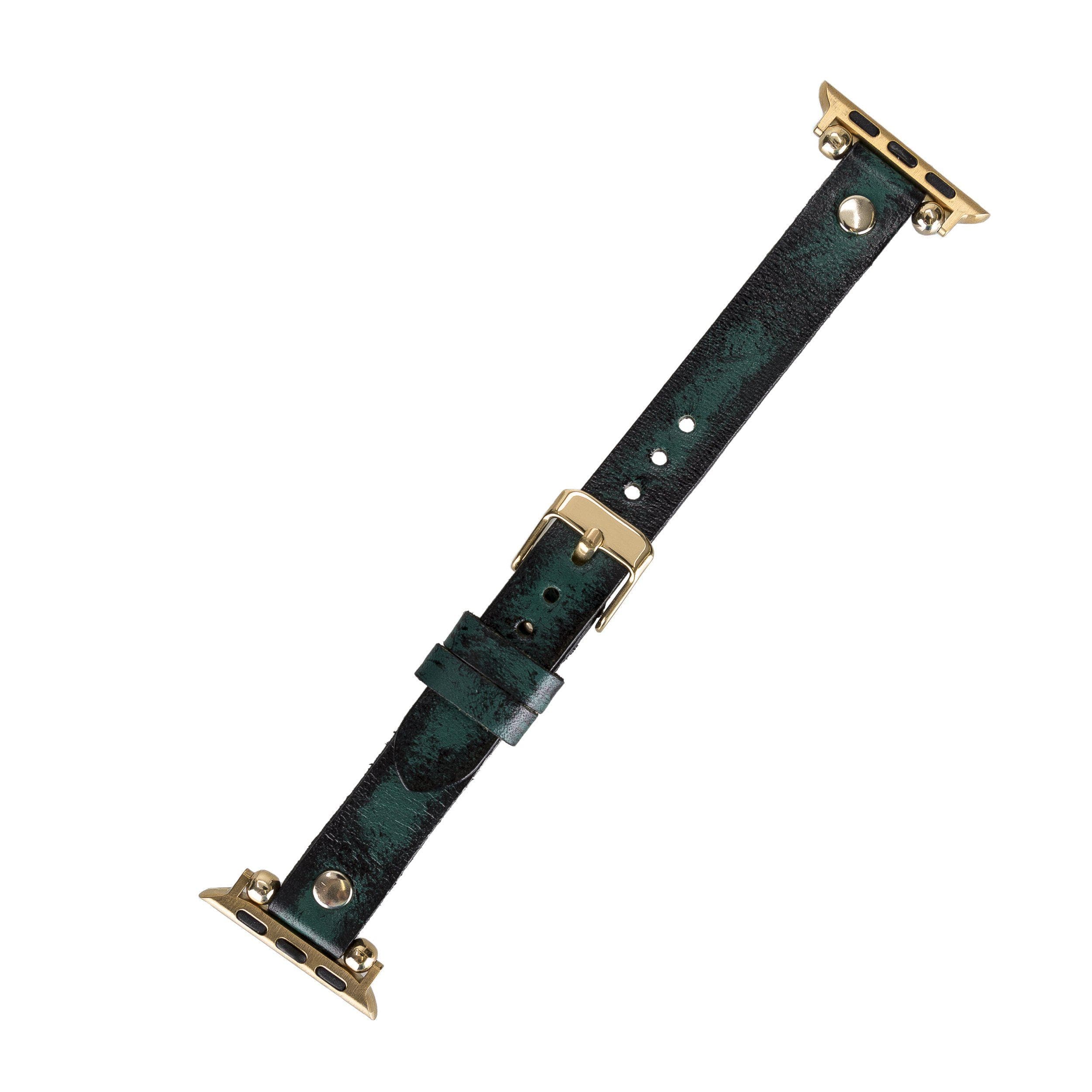 Ferro Leather Apple Watch Band with Gold Trok