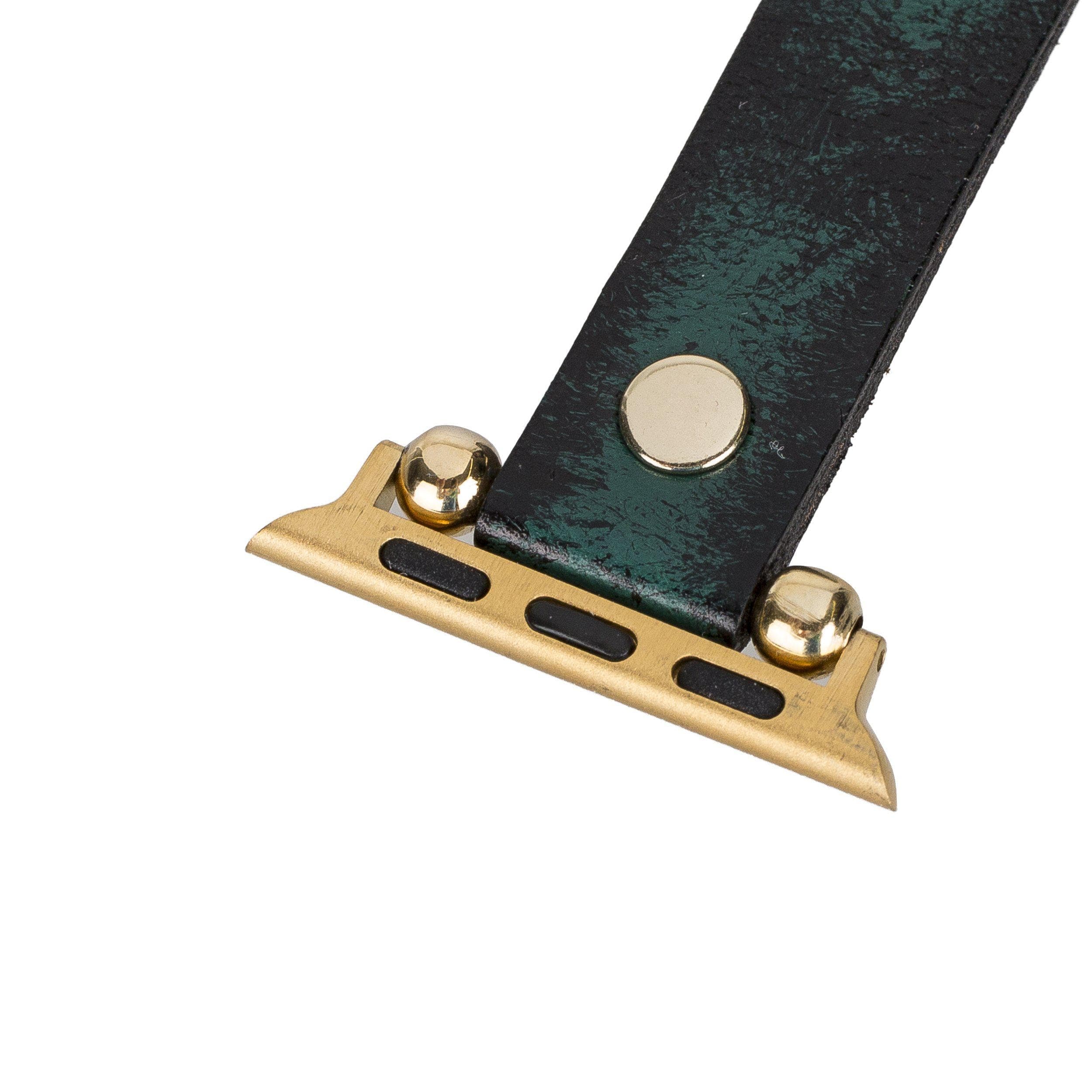 Ferro Leather Apple Watch Band with Gold Trok