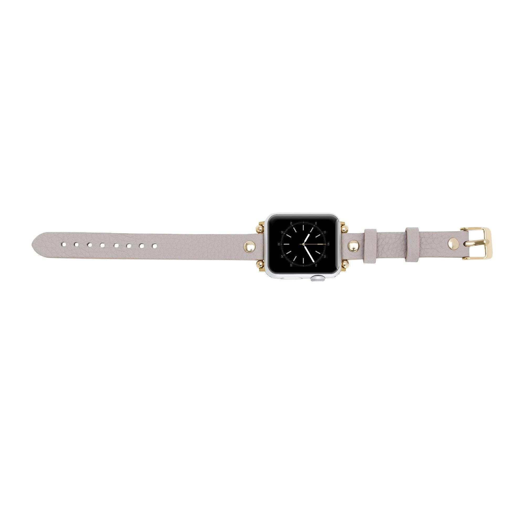 Ferro Leather Apple Watch Band with Gold Trok