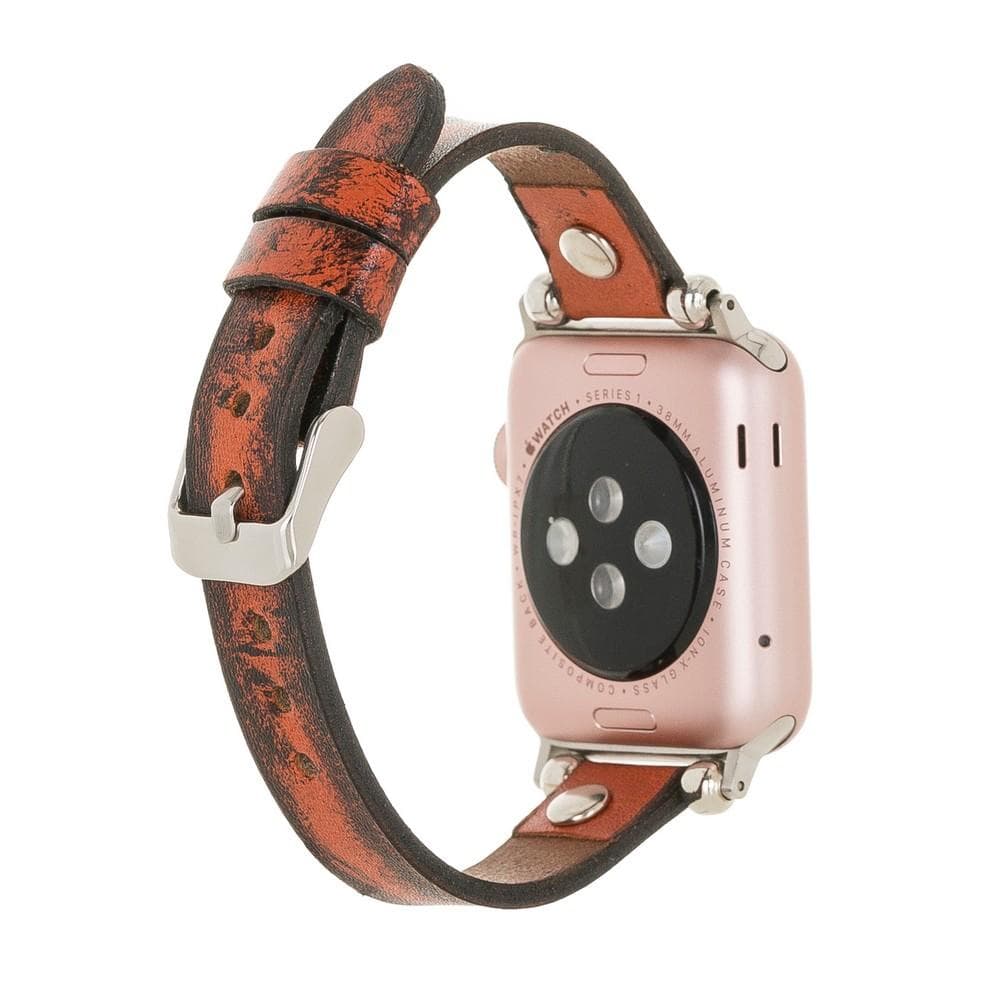Ferro Leather Apple Watch Band with Gold Trok