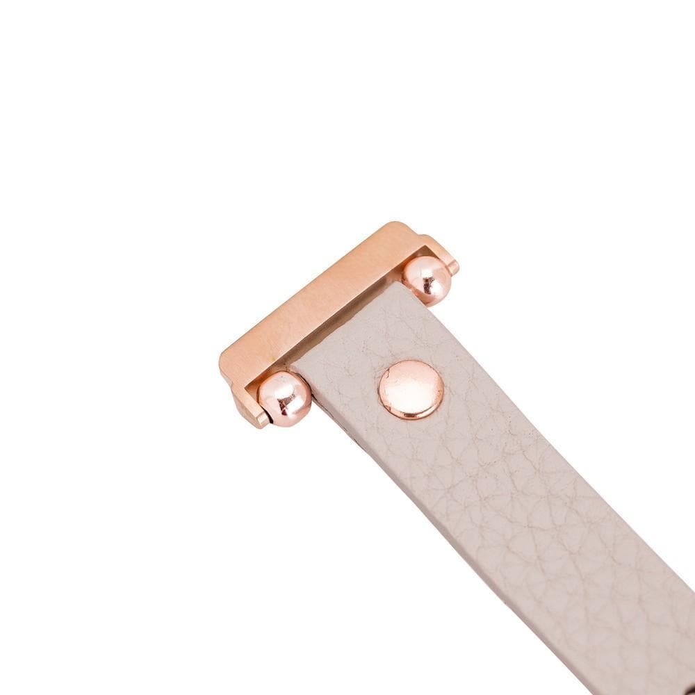 Ferro Leather Apple Watch Band with Rose Gold Trok