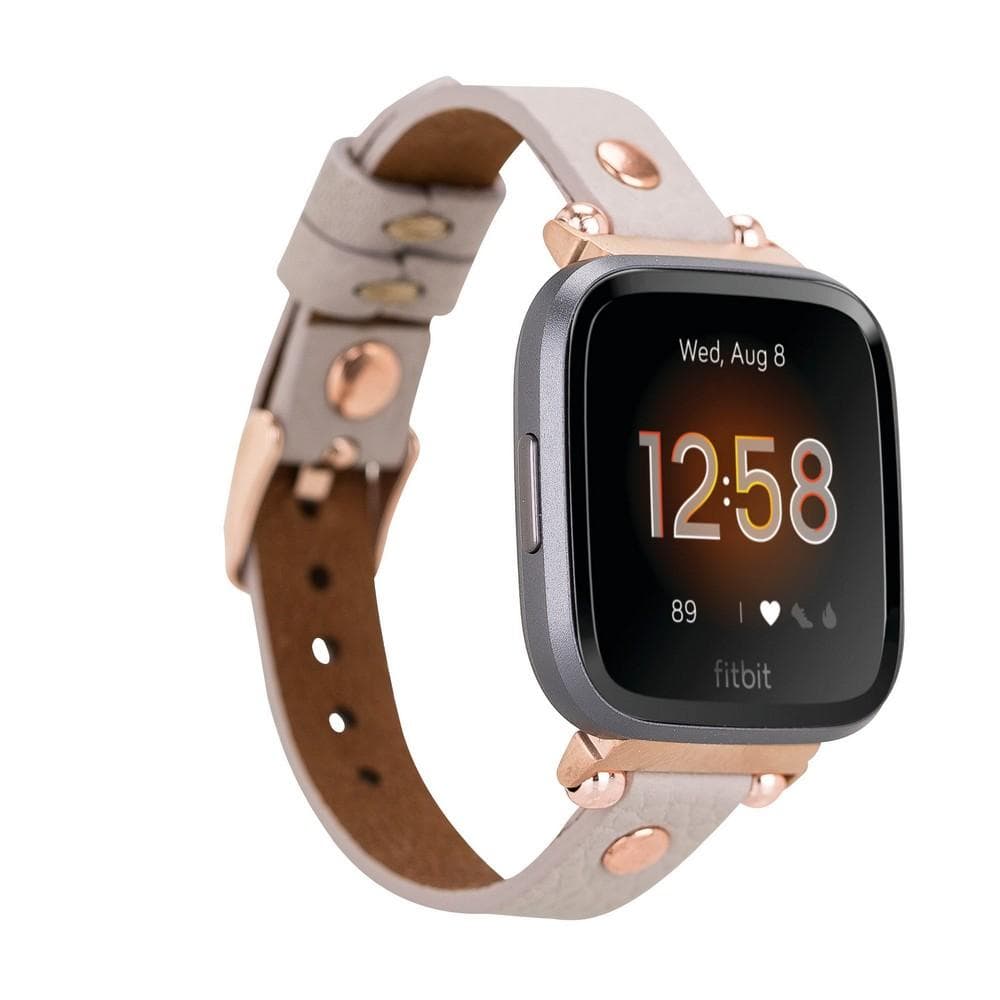 Ferro Leather Apple Watch Band with Rose Gold Trok