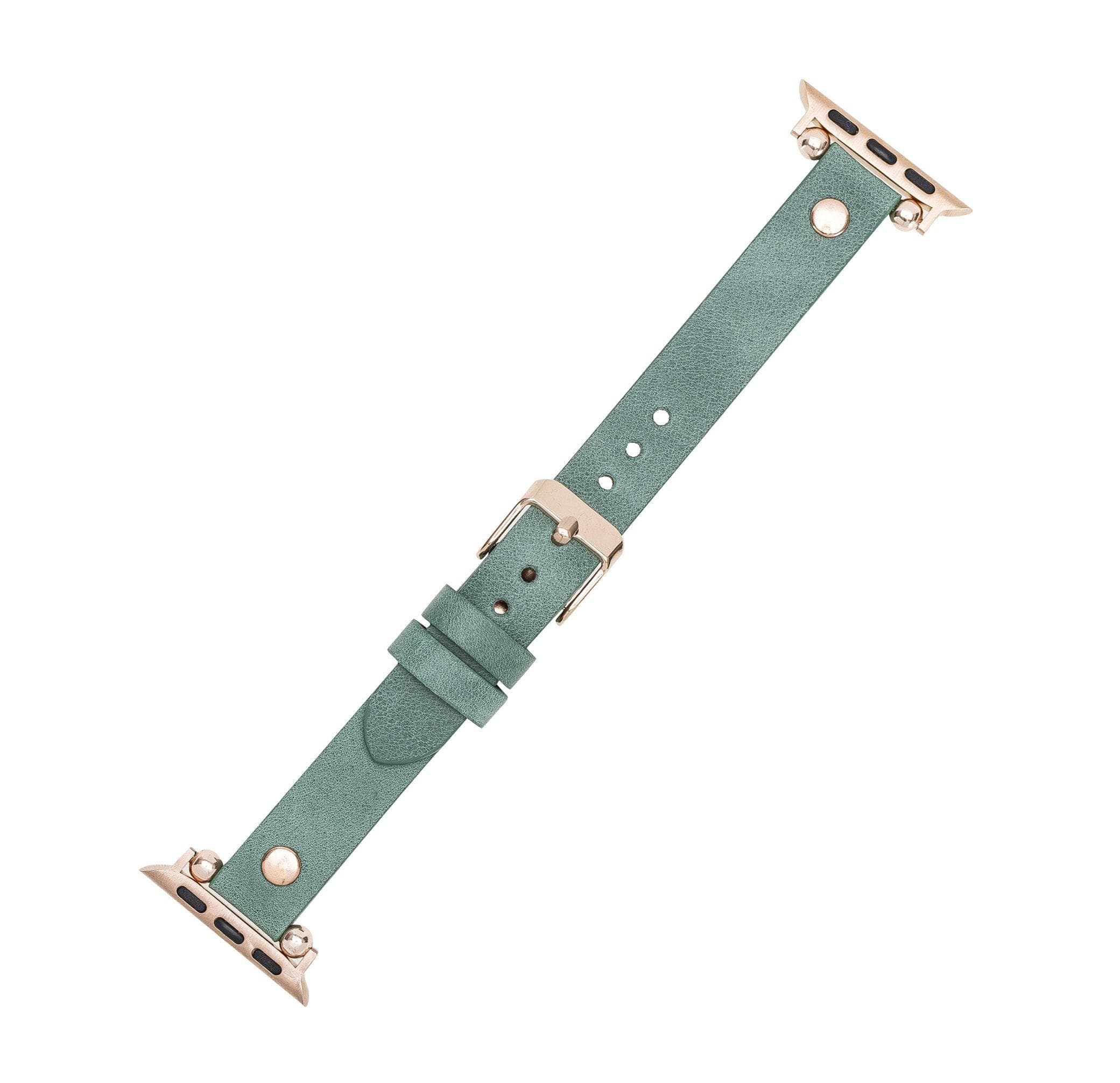 Ferro Leather Apple Watch Band with Rose Gold Trok