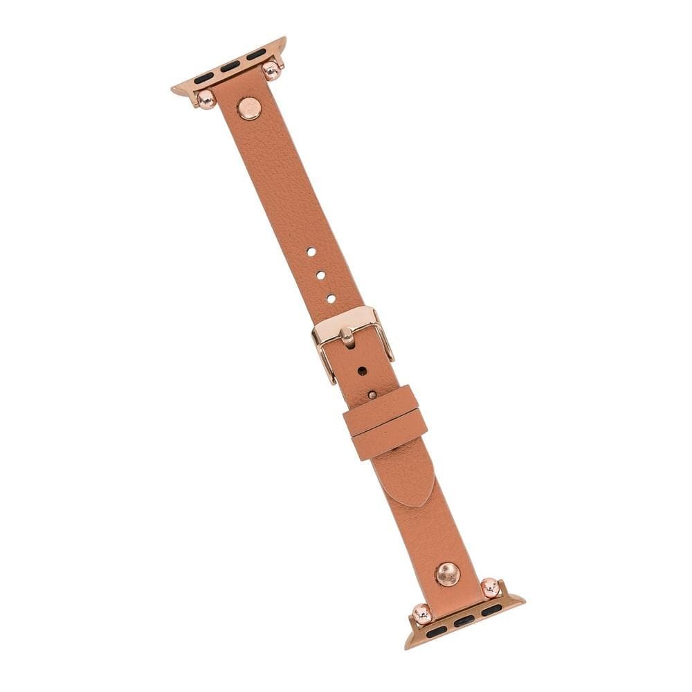Ferro Leather Apple Watch Band with Rose Gold Trok