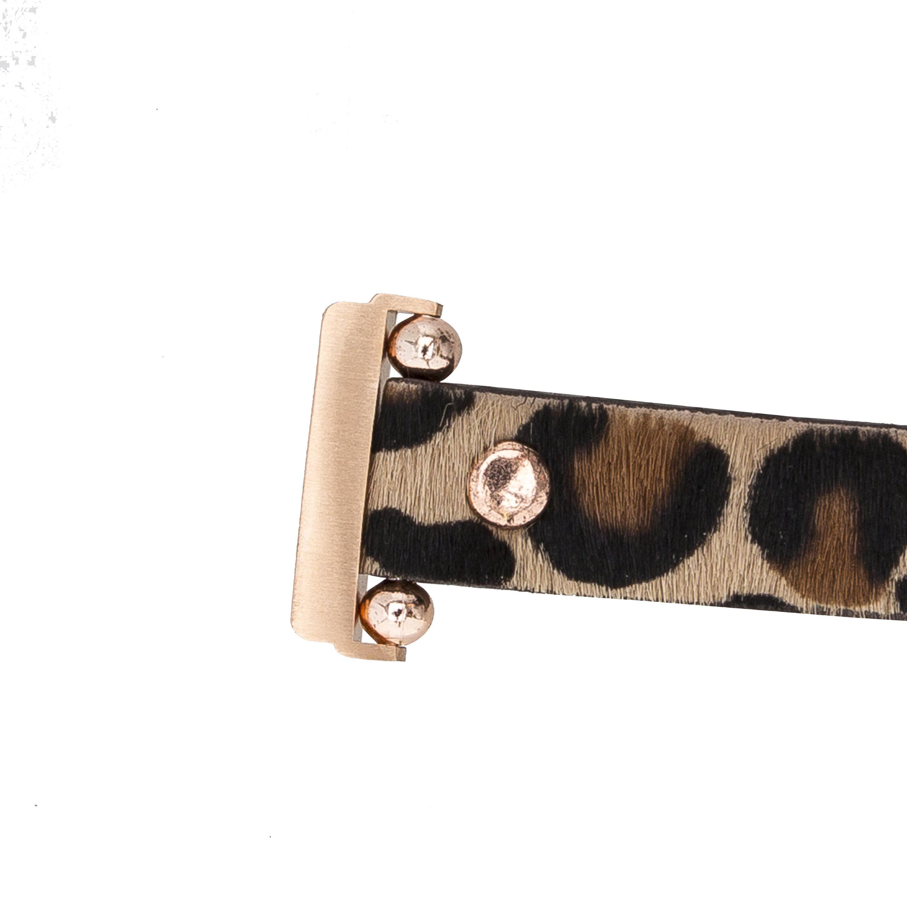 Ferro Leather Apple Watch Band with Rose Gold Trok