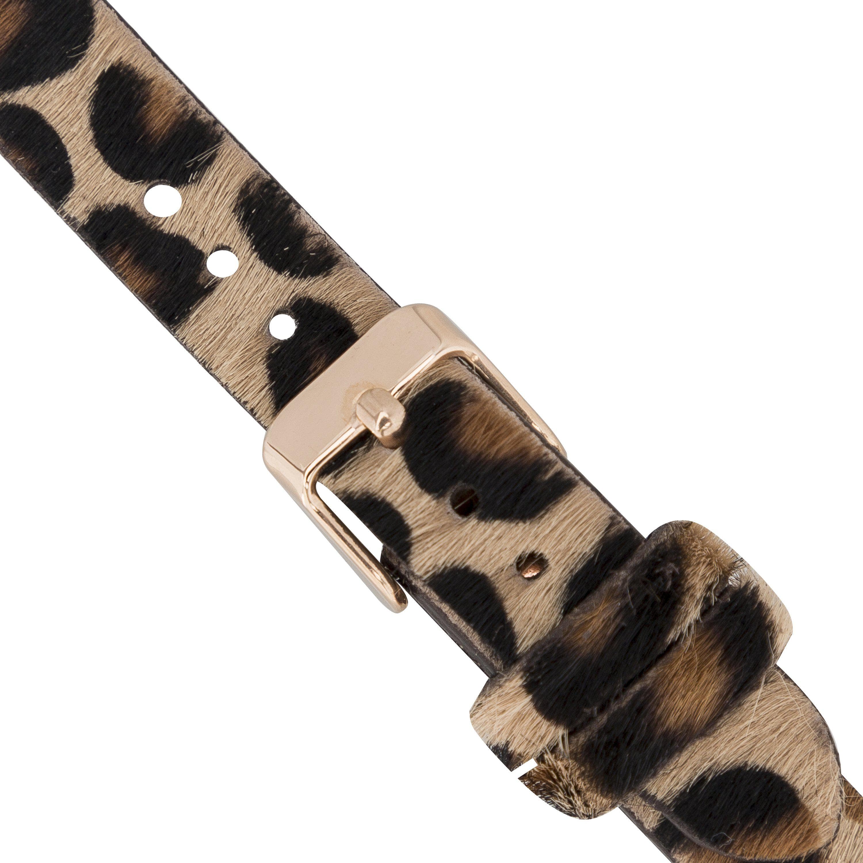 Ferro Leather Apple Watch Band with Rose Gold Trok