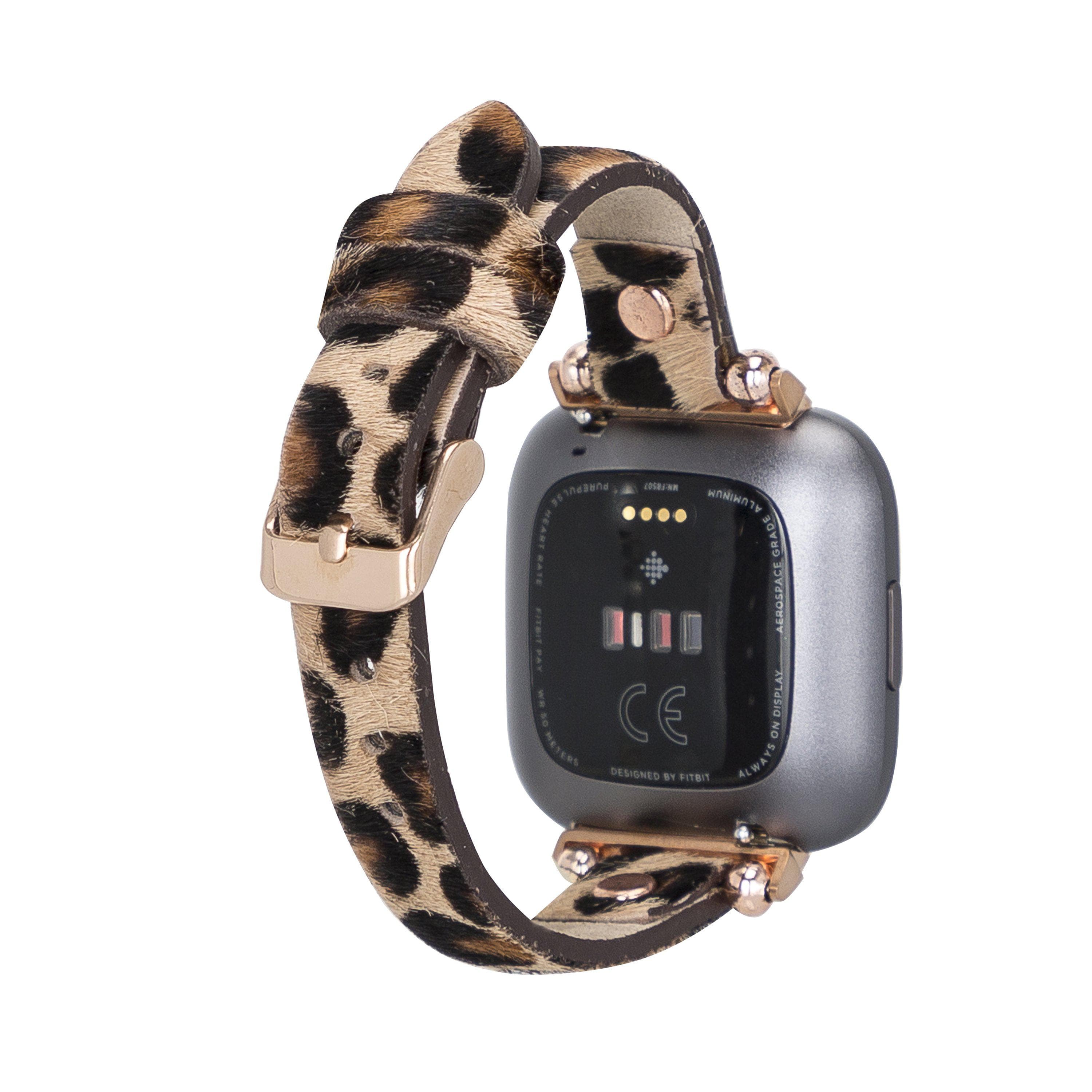 Ferro Leather Apple Watch Band with Rose Gold Trok
