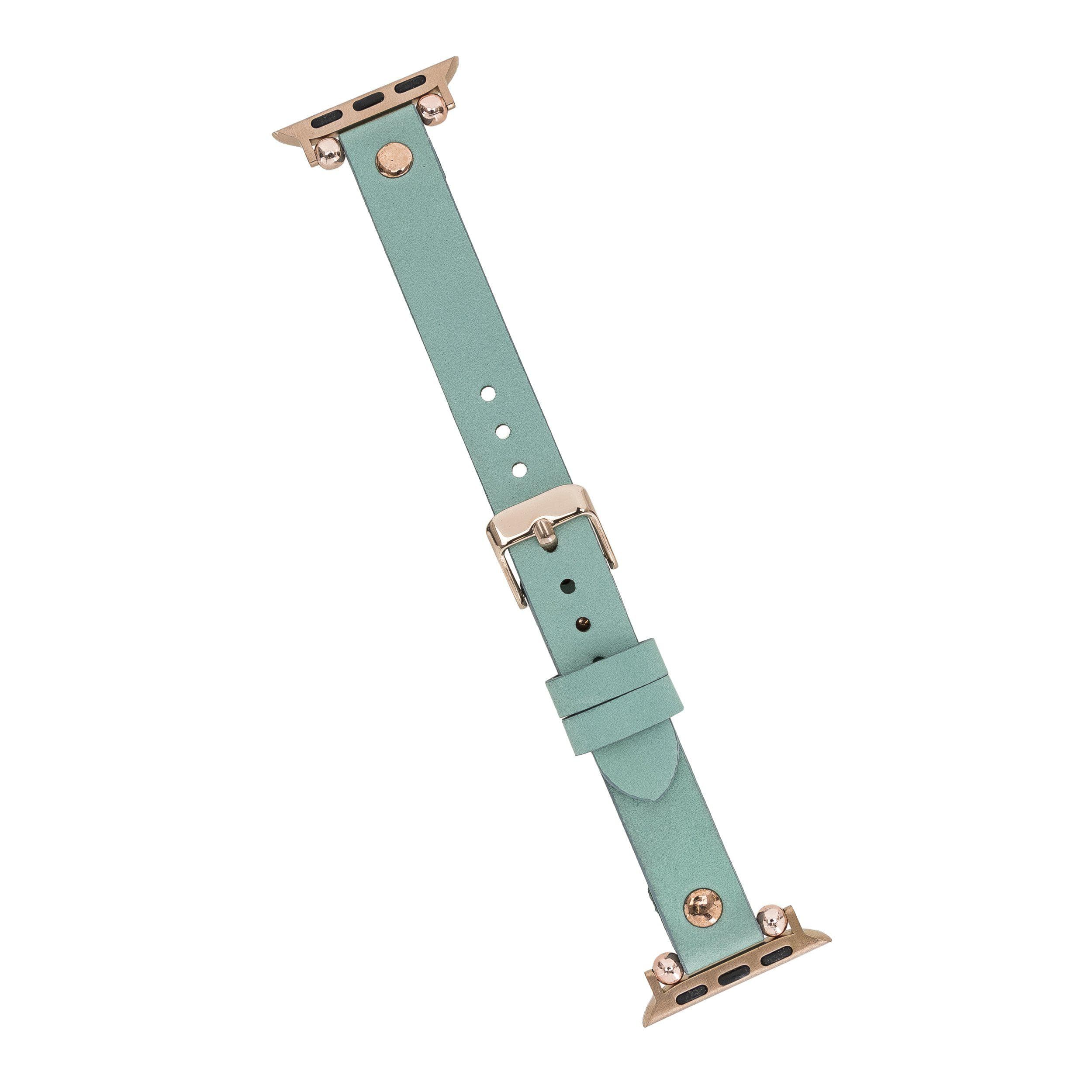 Ferro Leather Apple Watch Band with Rose Gold Trok
