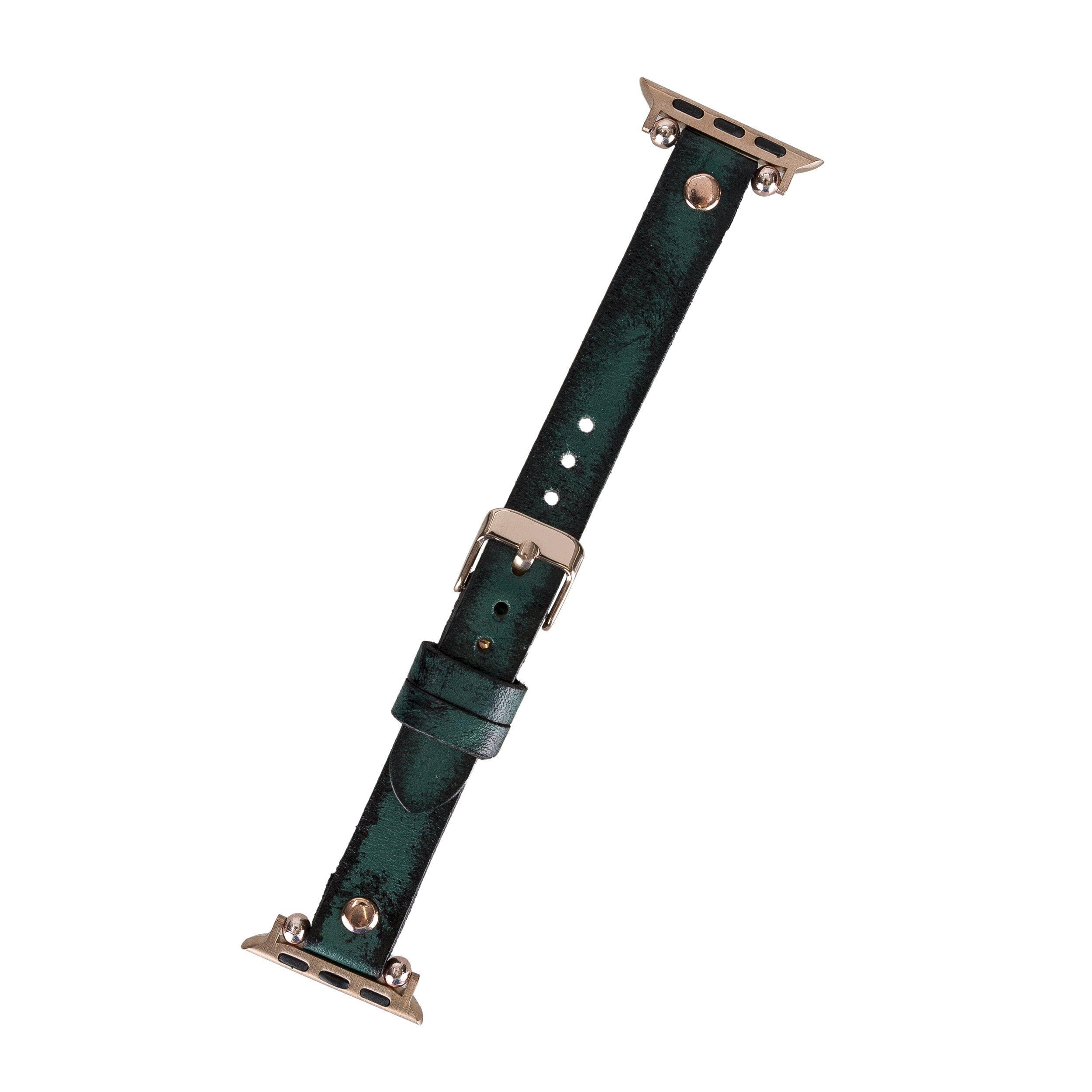 Ferro Leather Apple Watch Band with Rose Gold Trok