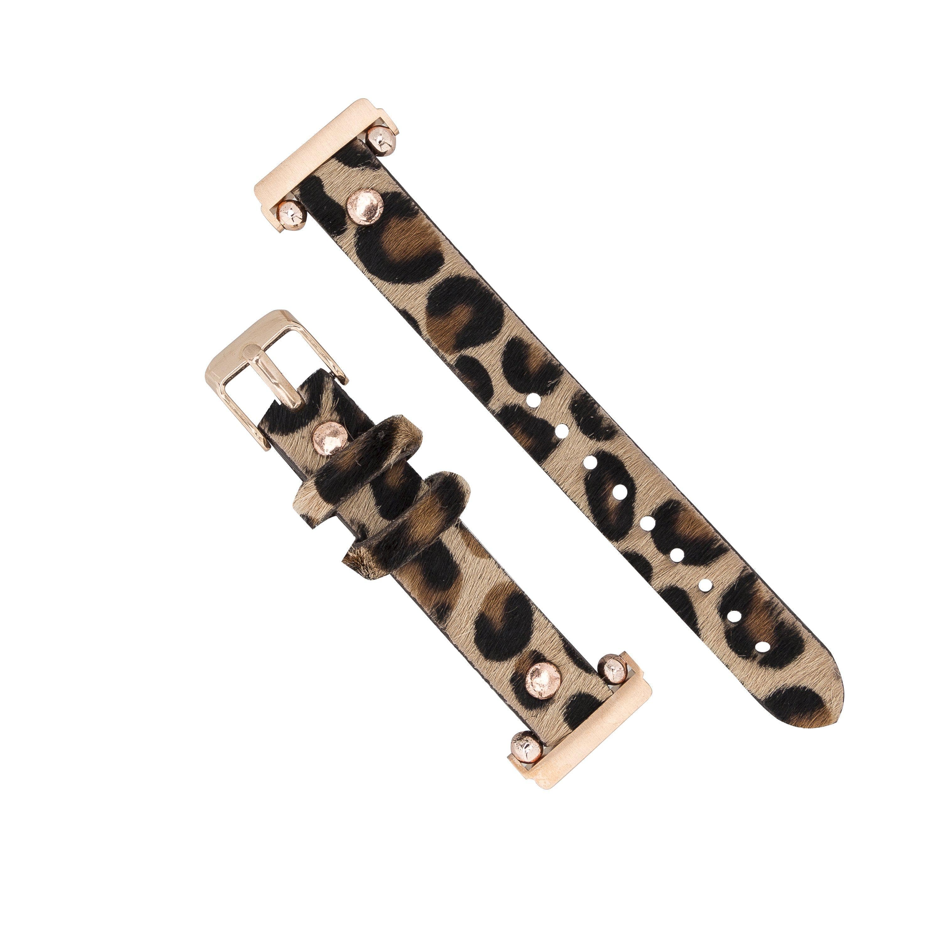 Ferro Leather Apple Watch Band with Rose Gold Trok