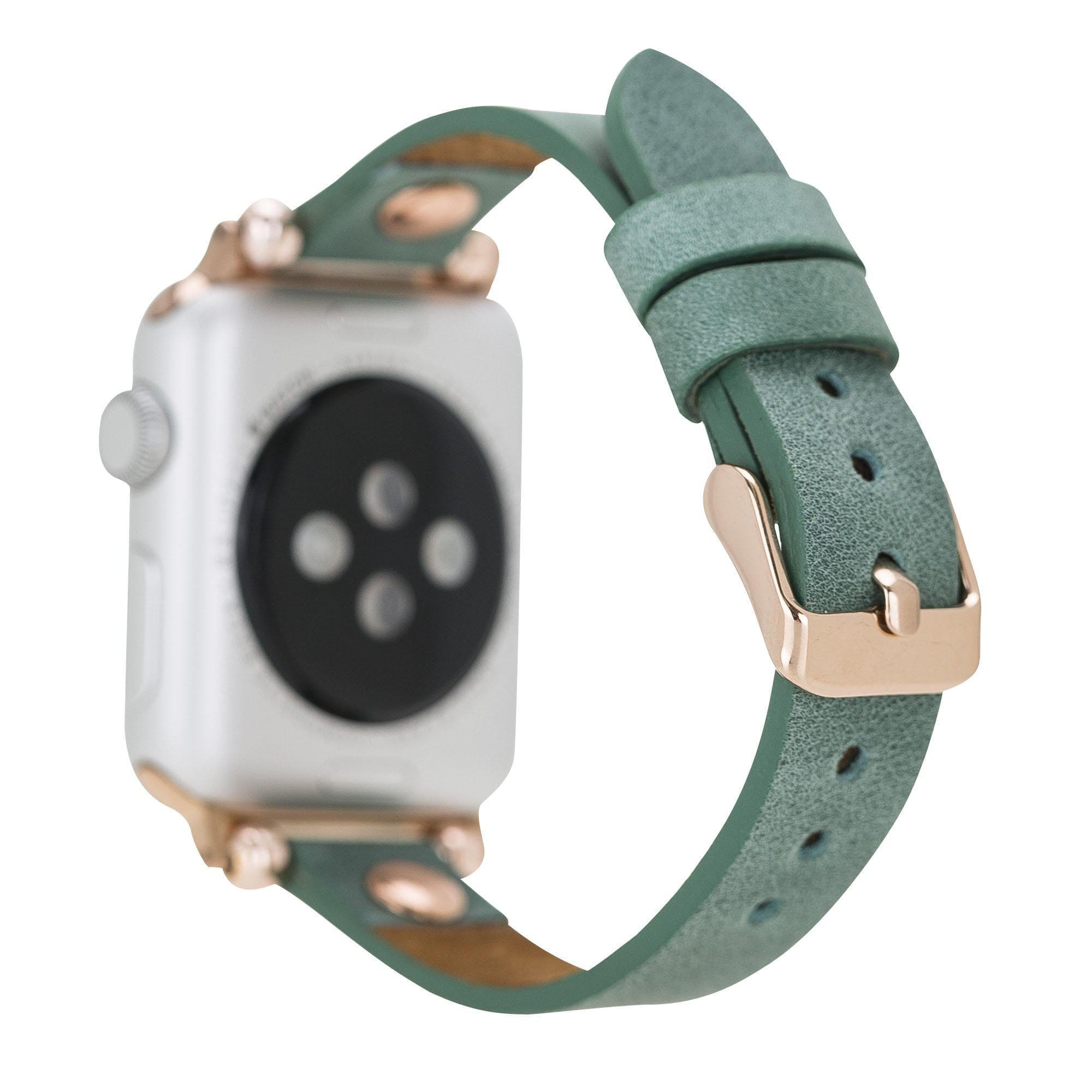 Ferro Leather Apple Watch Band with Rose Gold Trok