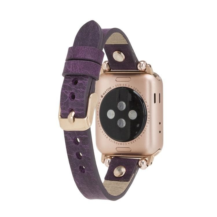 Ferro Leather Apple Watch Band with Rose Gold Trok