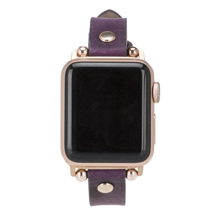 Ferro Leather Apple Watch Band with Rose Gold Trok