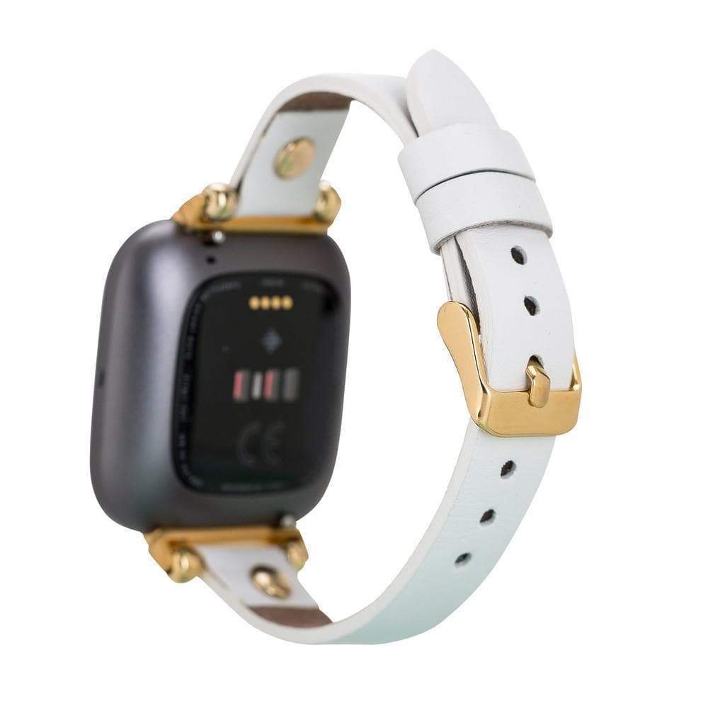 Ferro Leather Fitbit Watch Band with Gold Trok