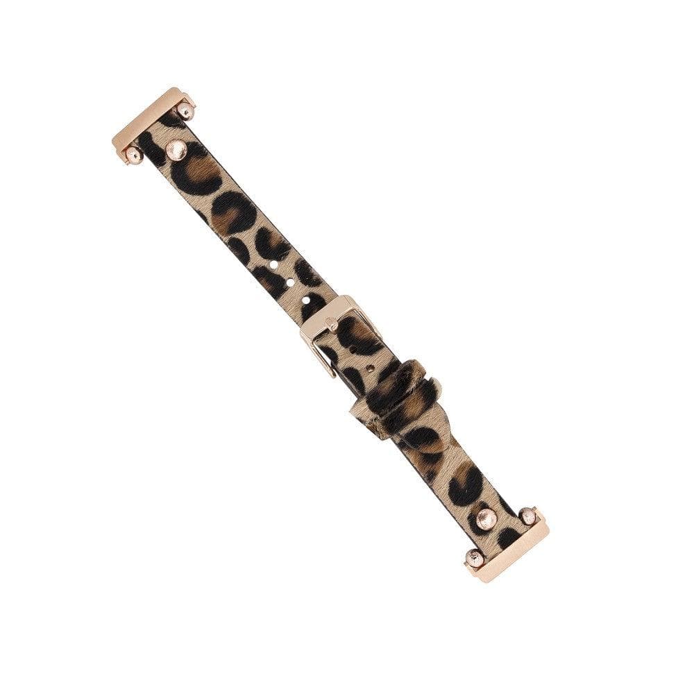 Ferro Leather Fitbit Watch Band with Rose Gold Trok