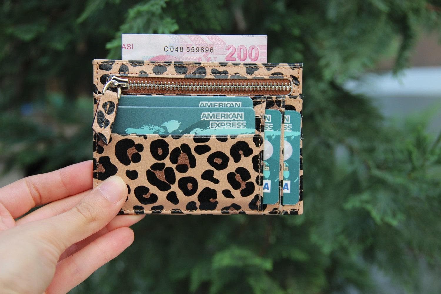 Zip Card Leather Holder