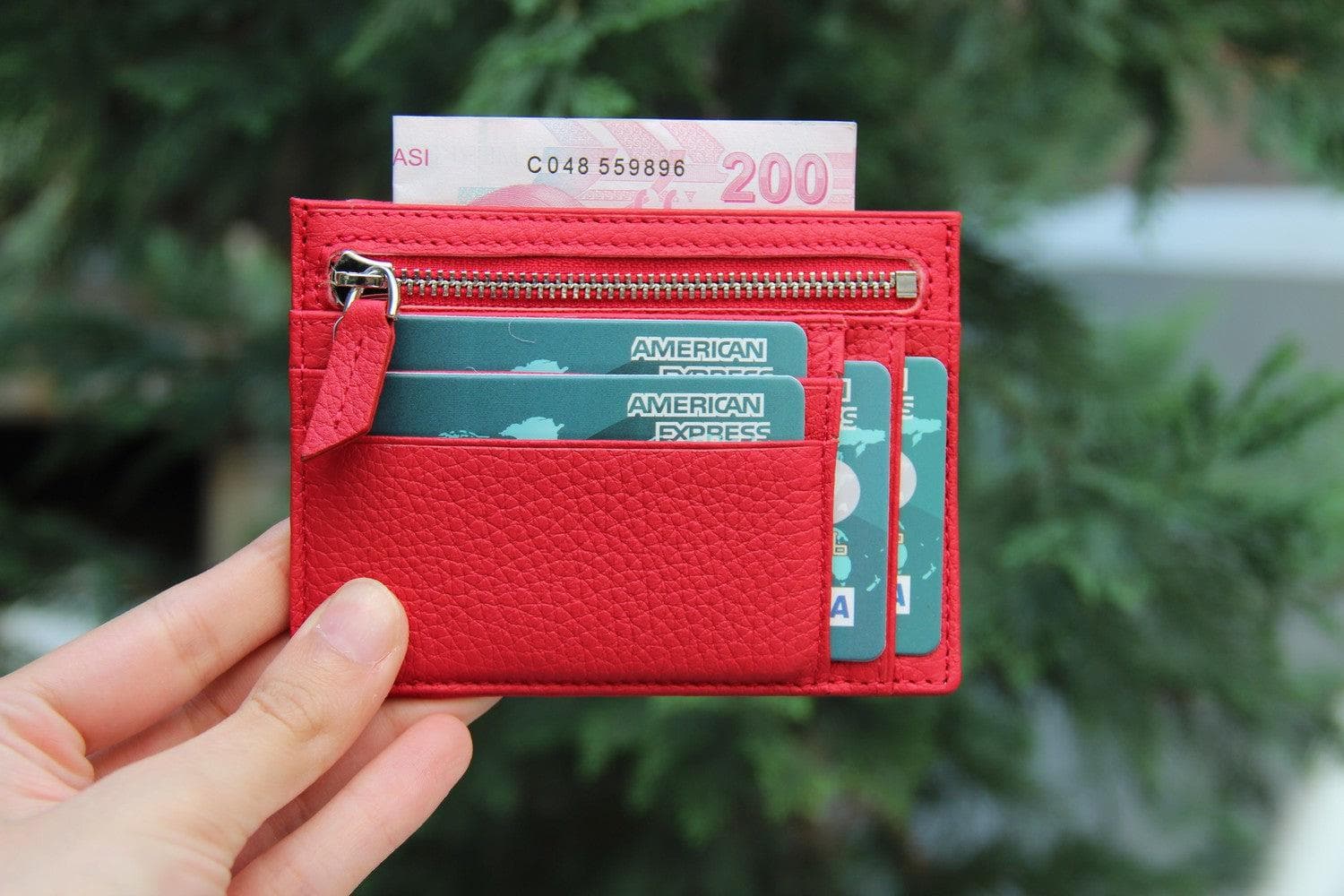 Zip Card Leather Holder