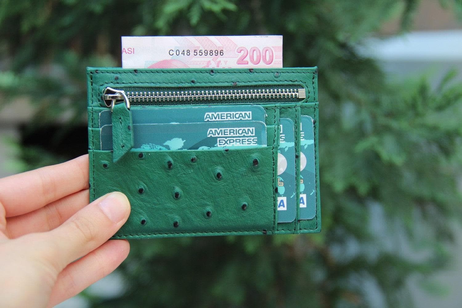 Zip Card Leather Holder