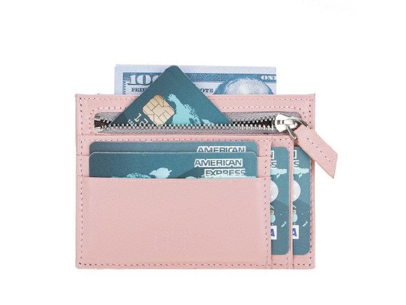 Zip Card Leather Holder