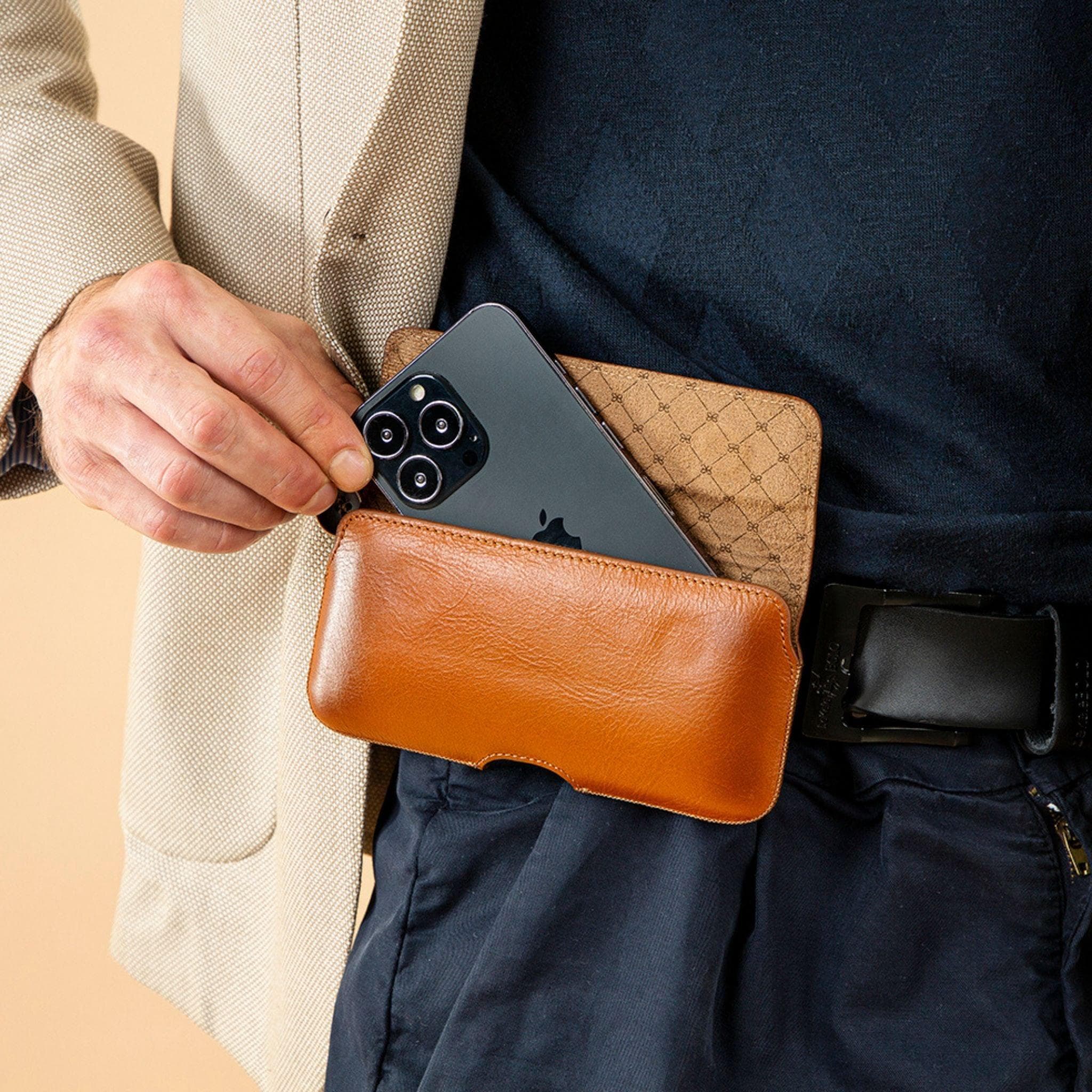 Aslant Belt Phone Leather Case