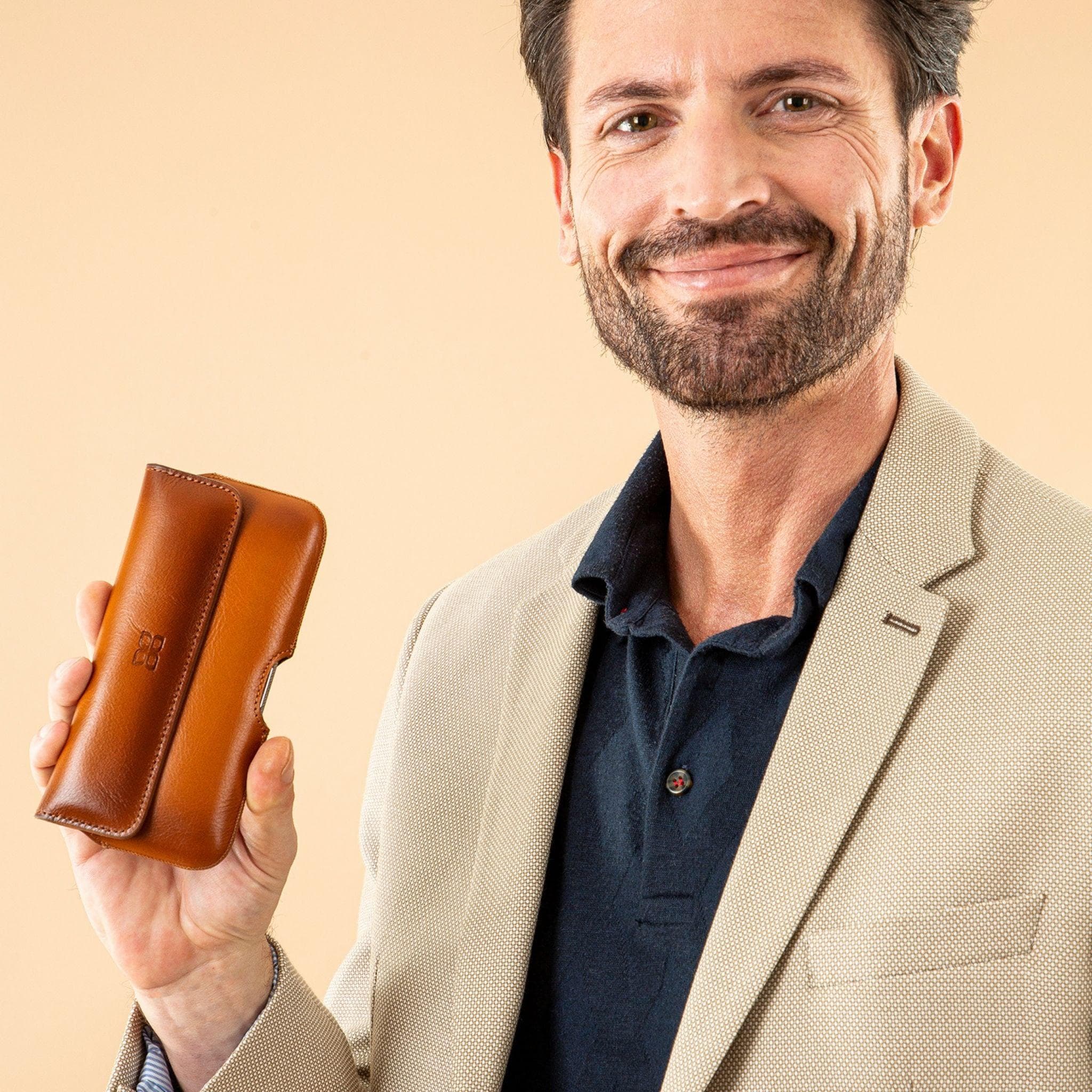 Aslant Belt Phone Leather Case