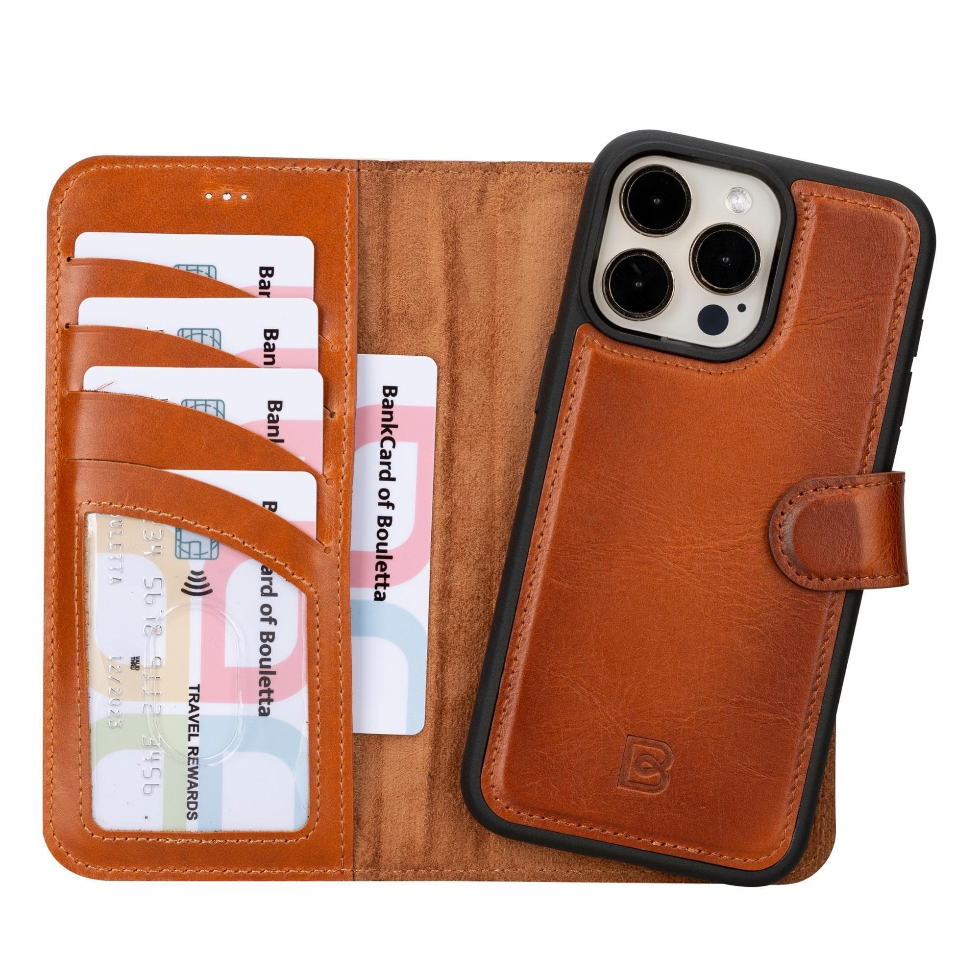 Magic iPhone 15 Pro Leather Detachable Wallet Case