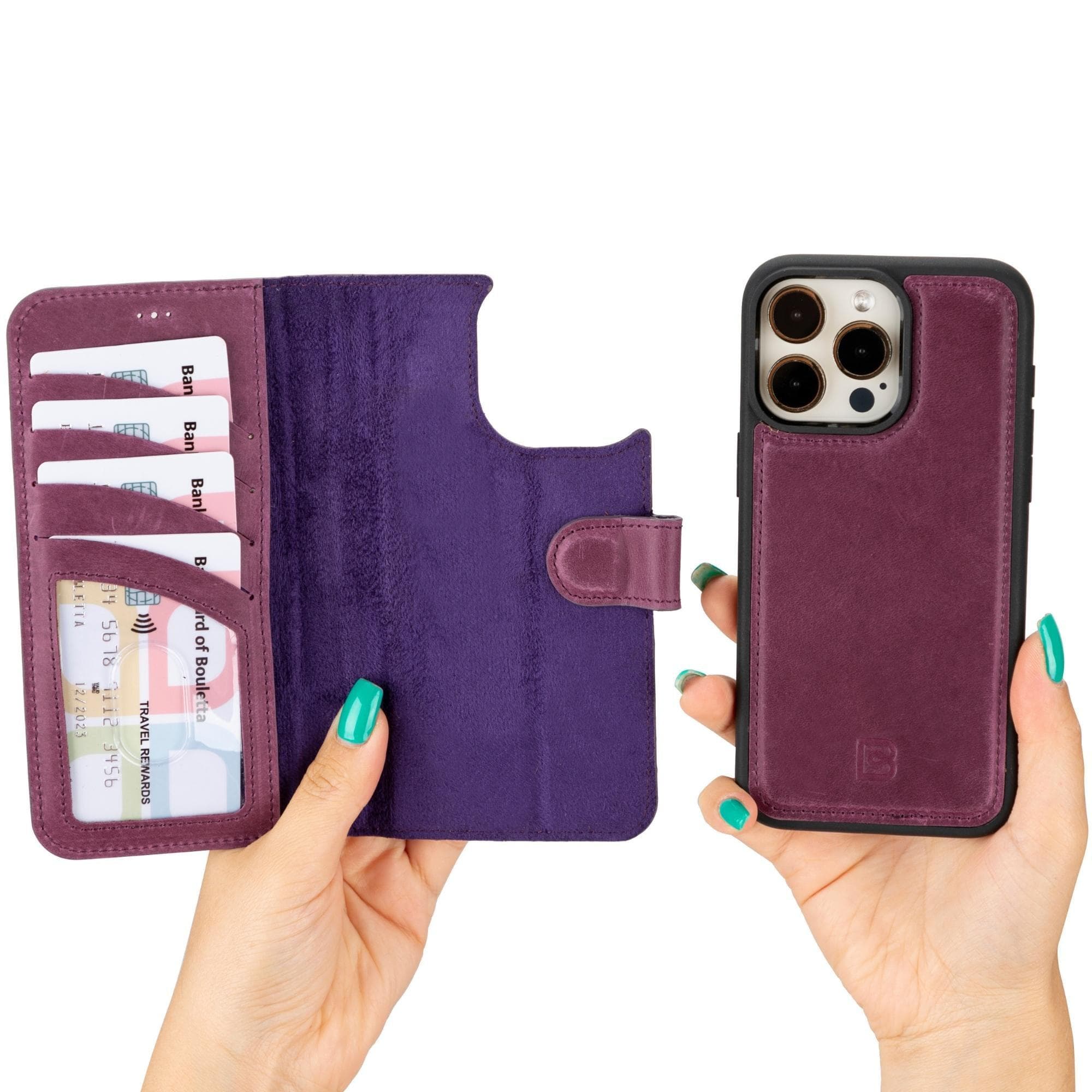 Magic iPhone 15 Pro Leather Detachable Wallet Case