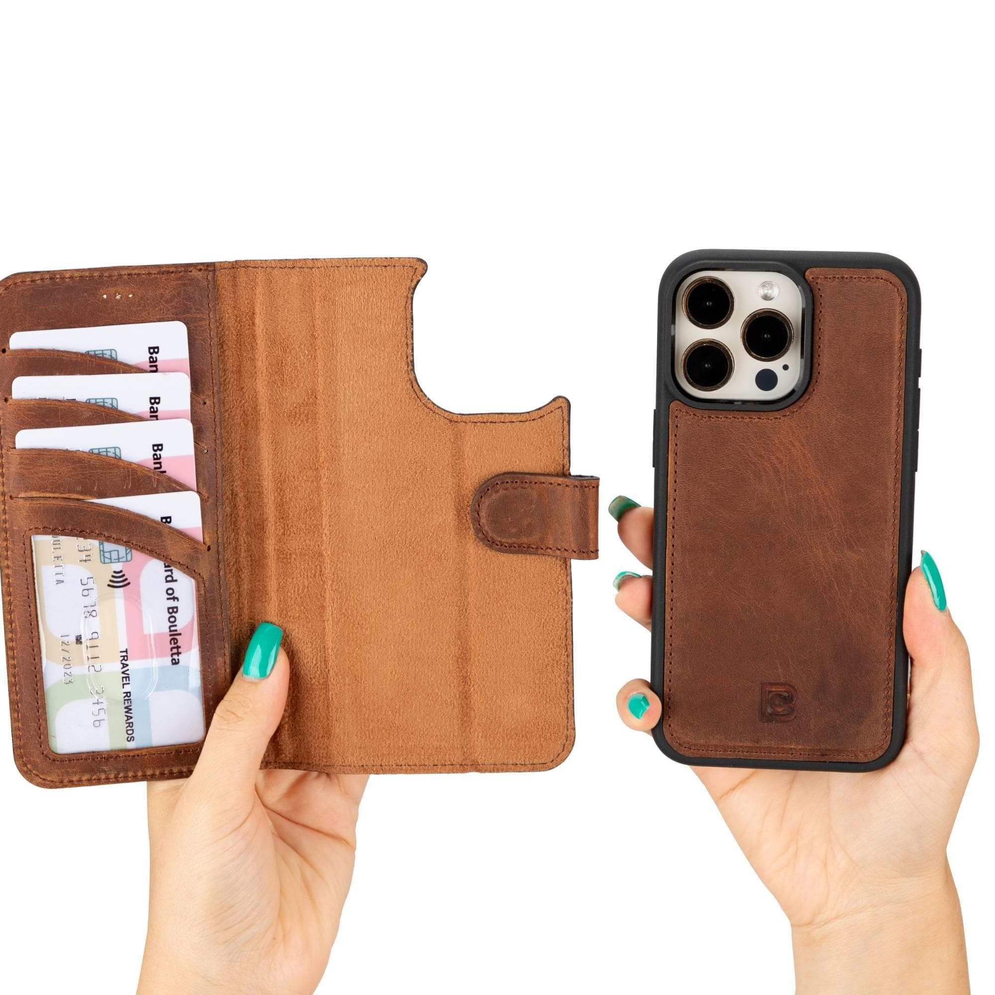 Magic iPhone 15 Pro Leather Detachable Wallet Case