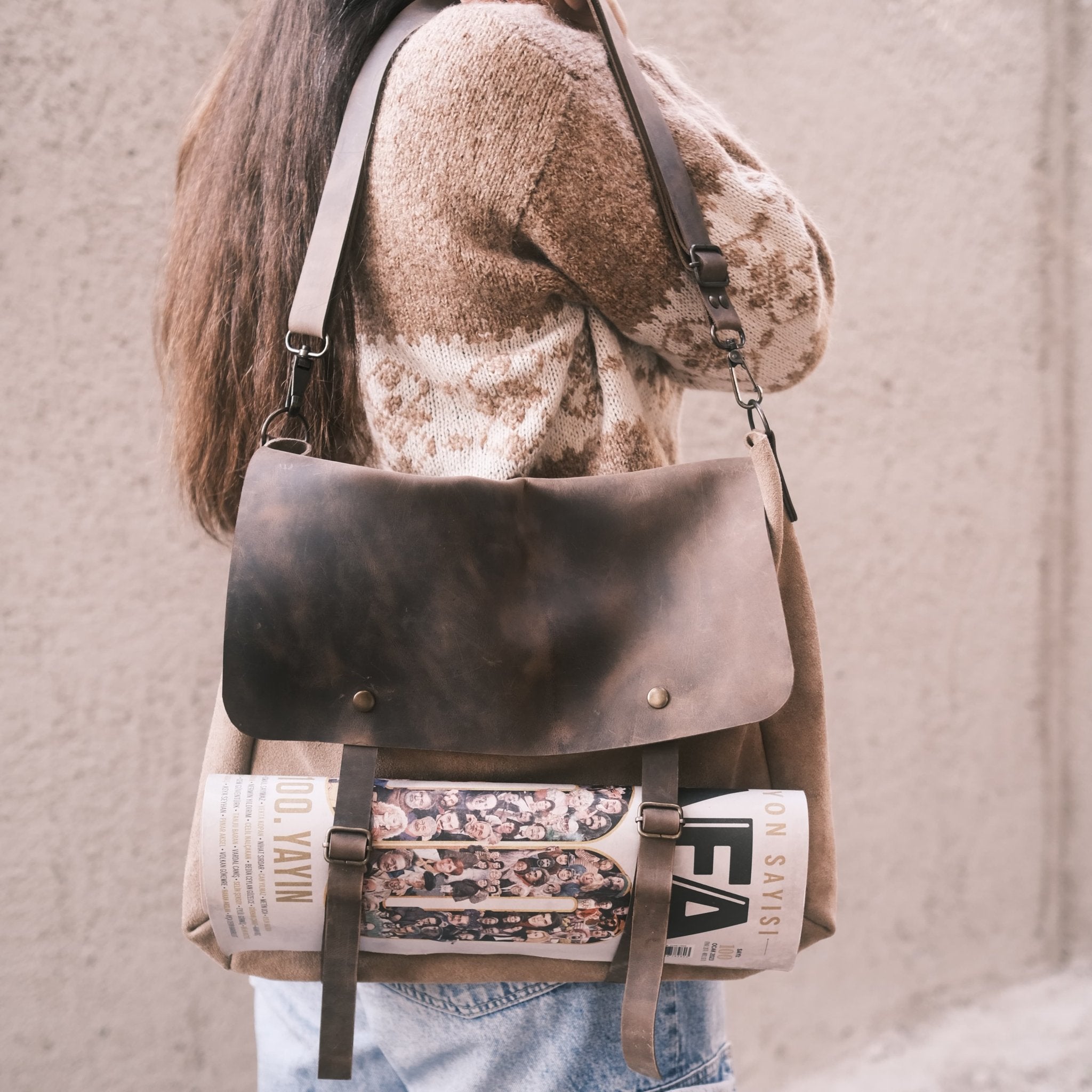 Suede Leather Bag   Unique Gift Ideas   Boyfriend Gift   Girlfriend Gift   Father Gift