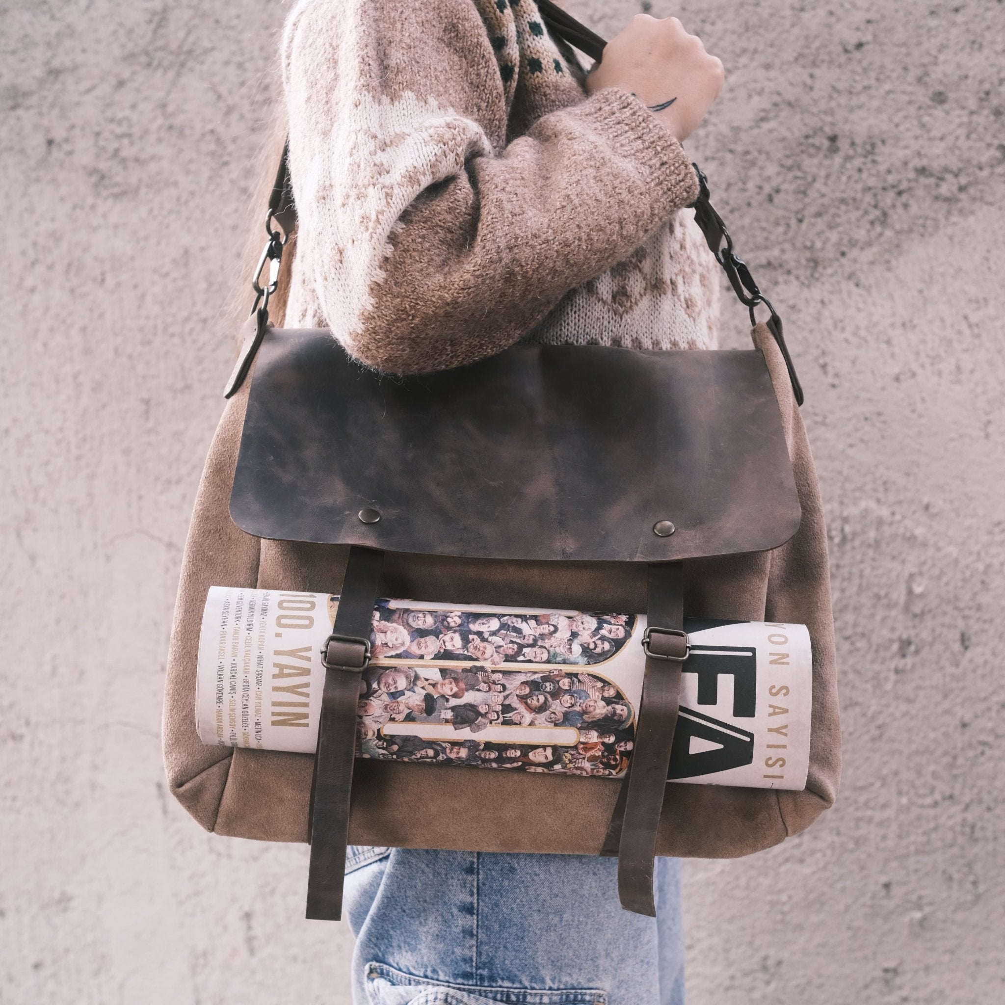 Suede Leather Bag   Unique Gift Ideas   Boyfriend Gift   Girlfriend Gift   Father Gift
