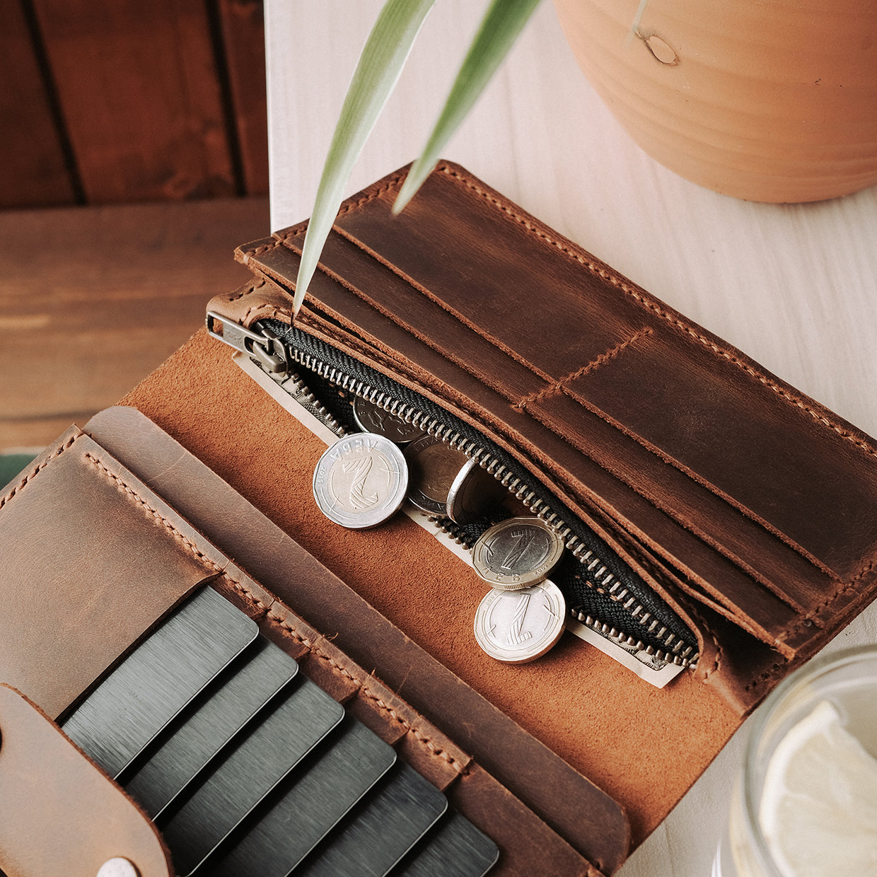 Leather Long Wallet - SIERA v2 - Trendy Designs