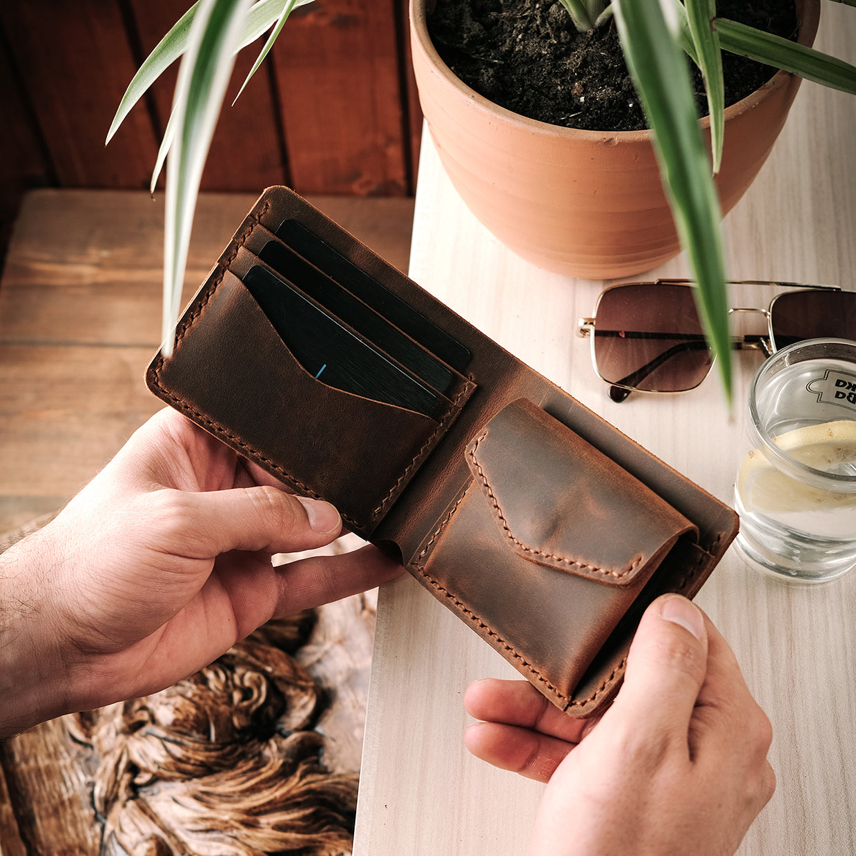 Leather folding wallet - RIO - Gift Inspirations