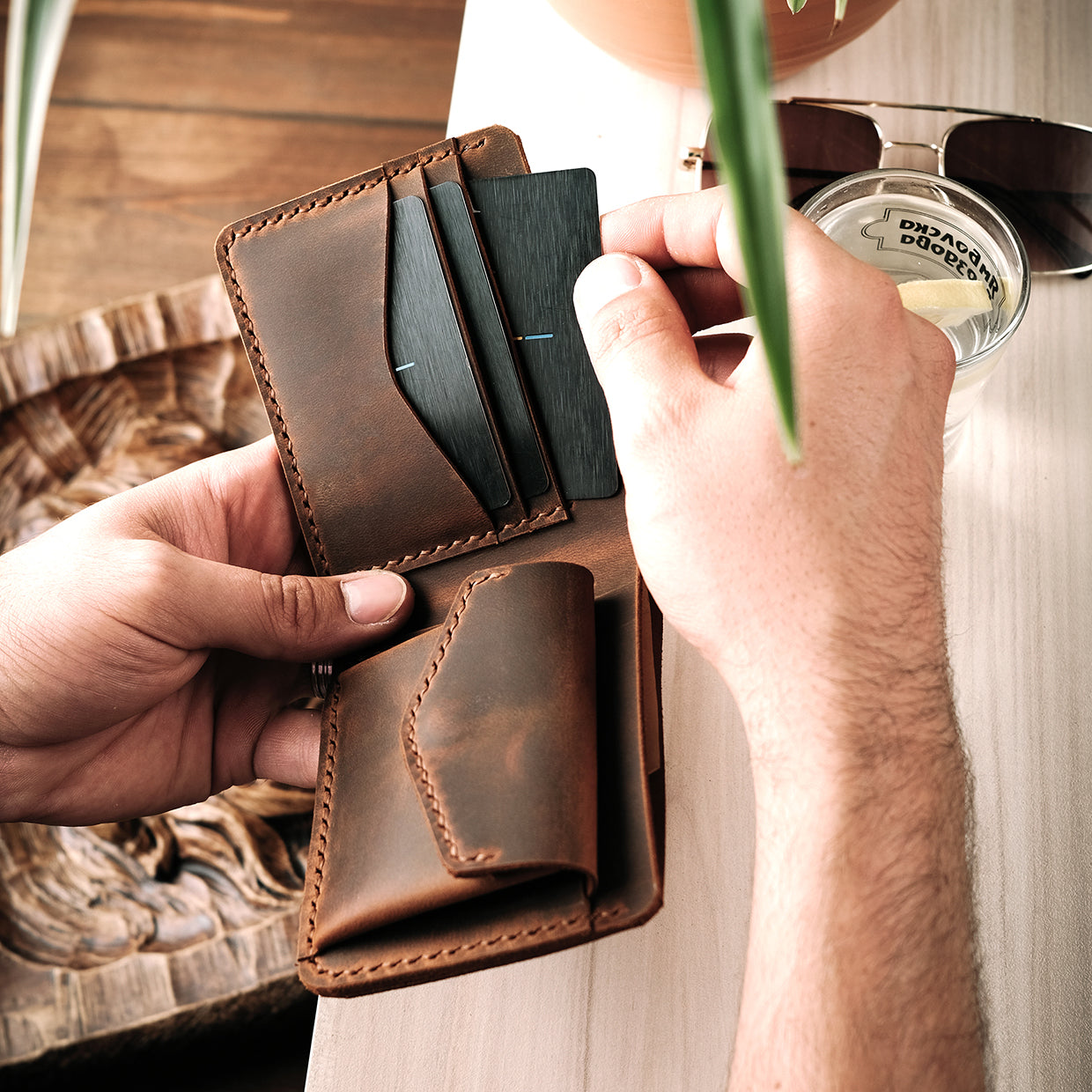Leather folding wallet - RIO - Gift Inspirations