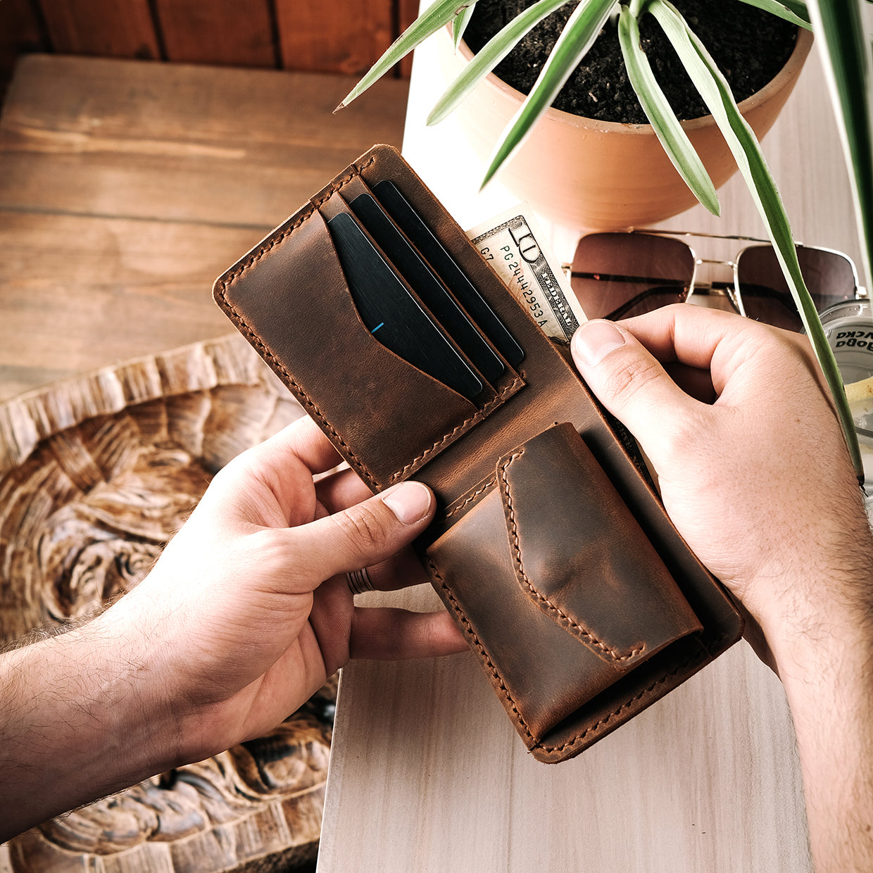 Leather folding wallet - RIO - Gift Inspirations