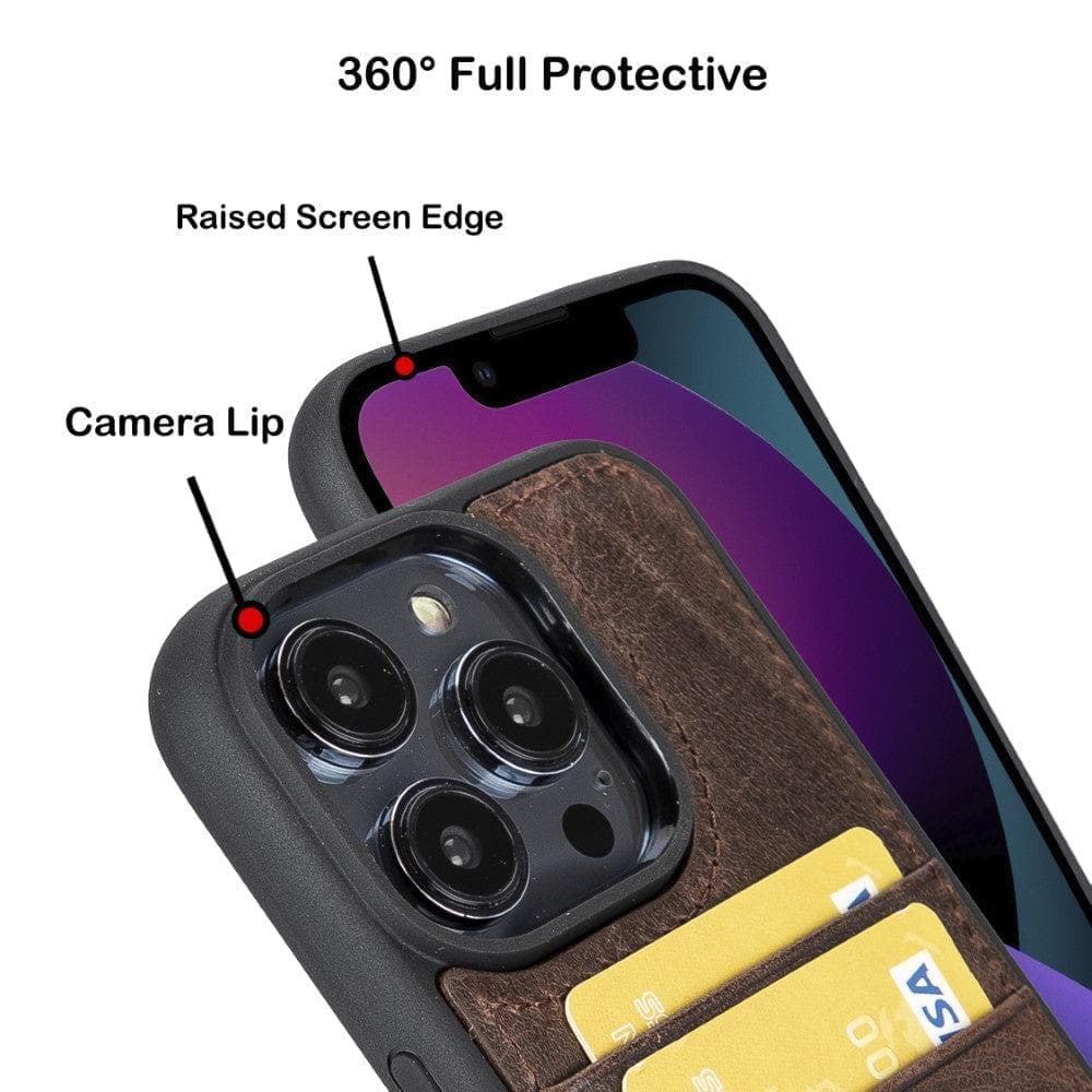 Flex Cover Leather iPhone 15 Pro Case with Card Holder