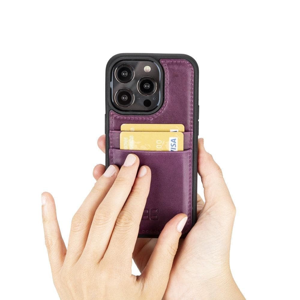 Flex Cover Leather iPhone 15 Pro Case with Card Holder