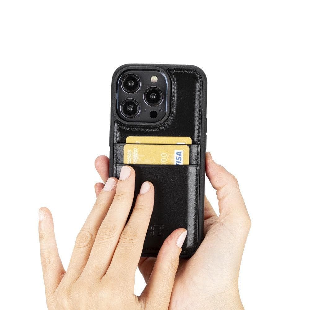 Flex Cover Leather iPhone 15 Pro Case with Card Holder