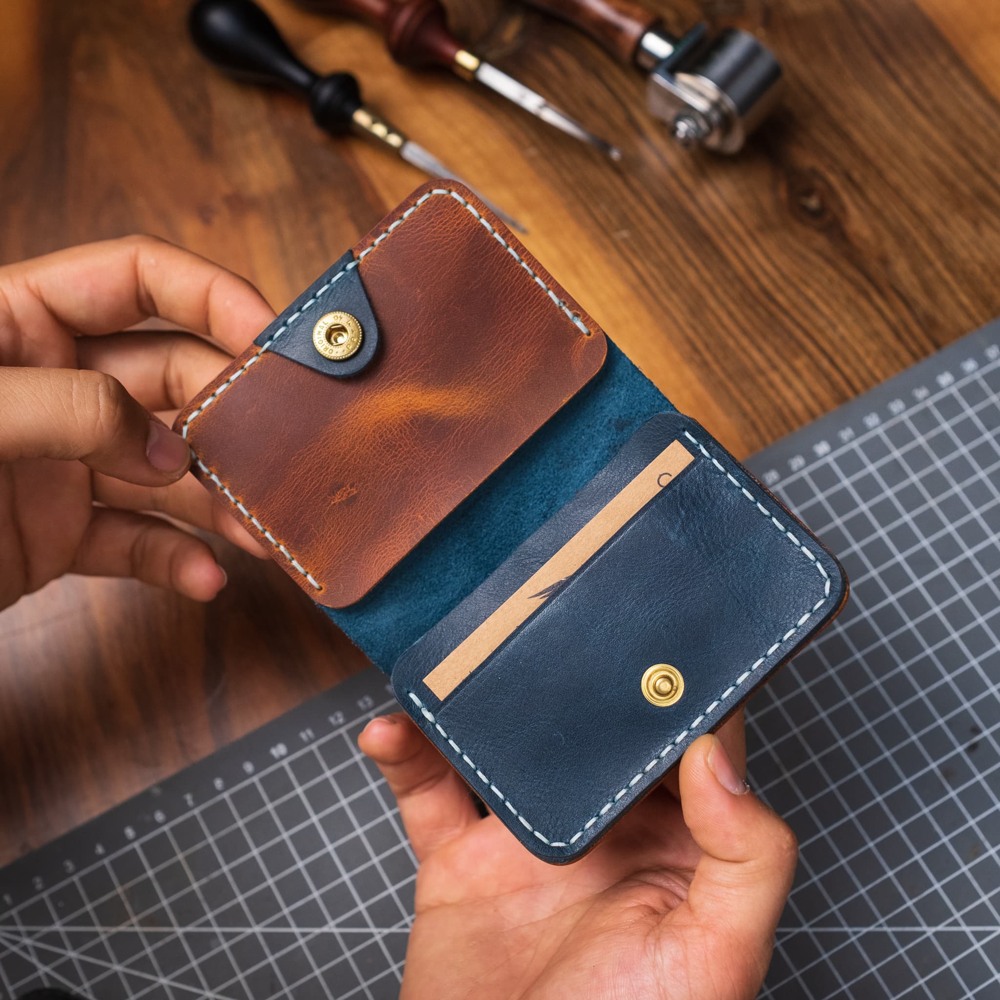 Mini Palm Leather Wallet Little Brother In Law   Unique Gift Ideas   Boyfriend Gift   Girlfriend Gift   Father Gift
