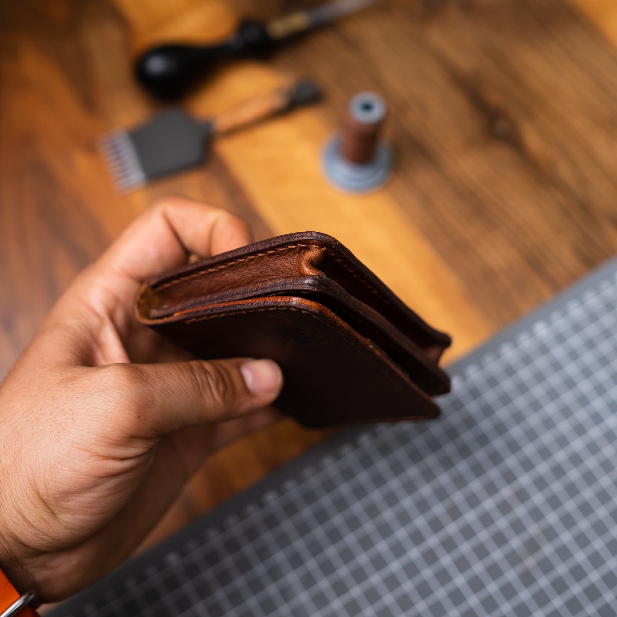 Mini Palm Leather Wallet Little Brother In Law   Unique Gift Ideas   Boyfriend Gift   Girlfriend Gift   Father Gift