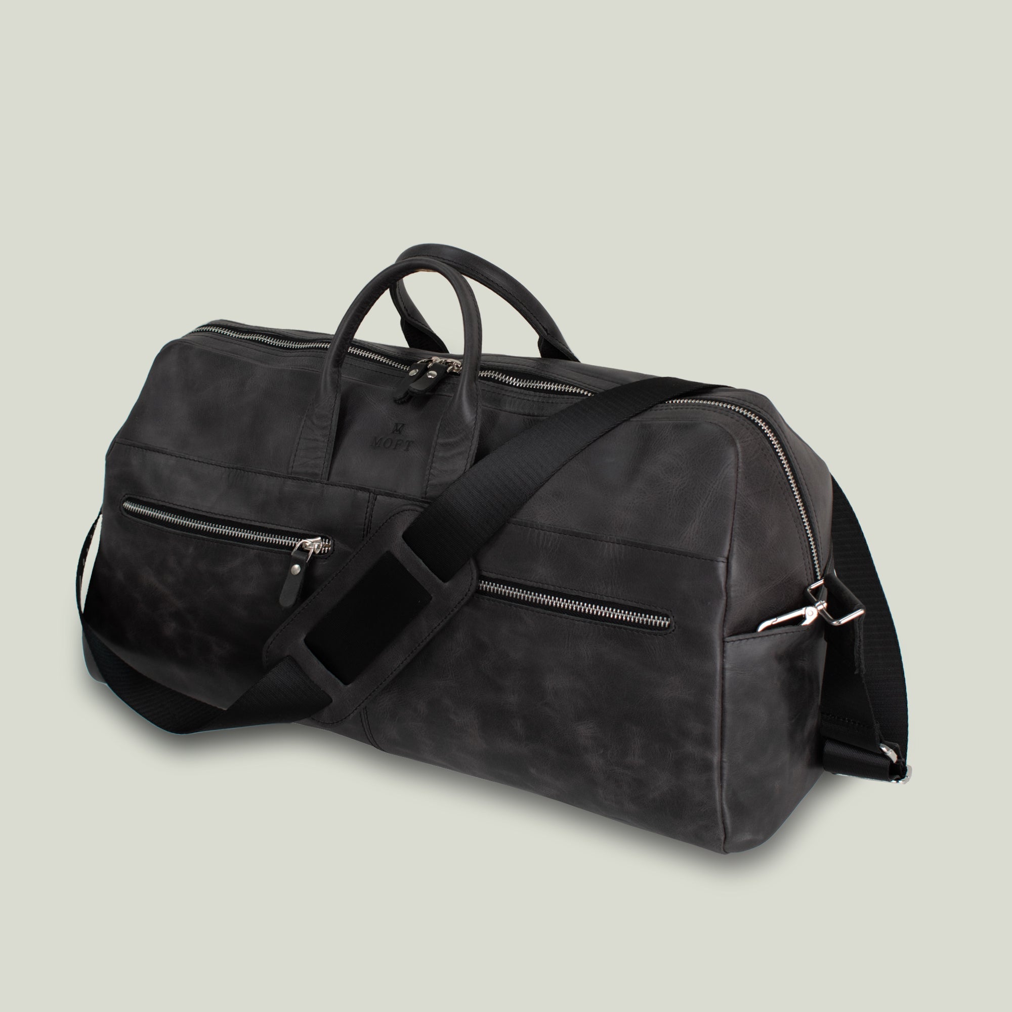 Genuine Leather Lounge Travel Bag Anthracite