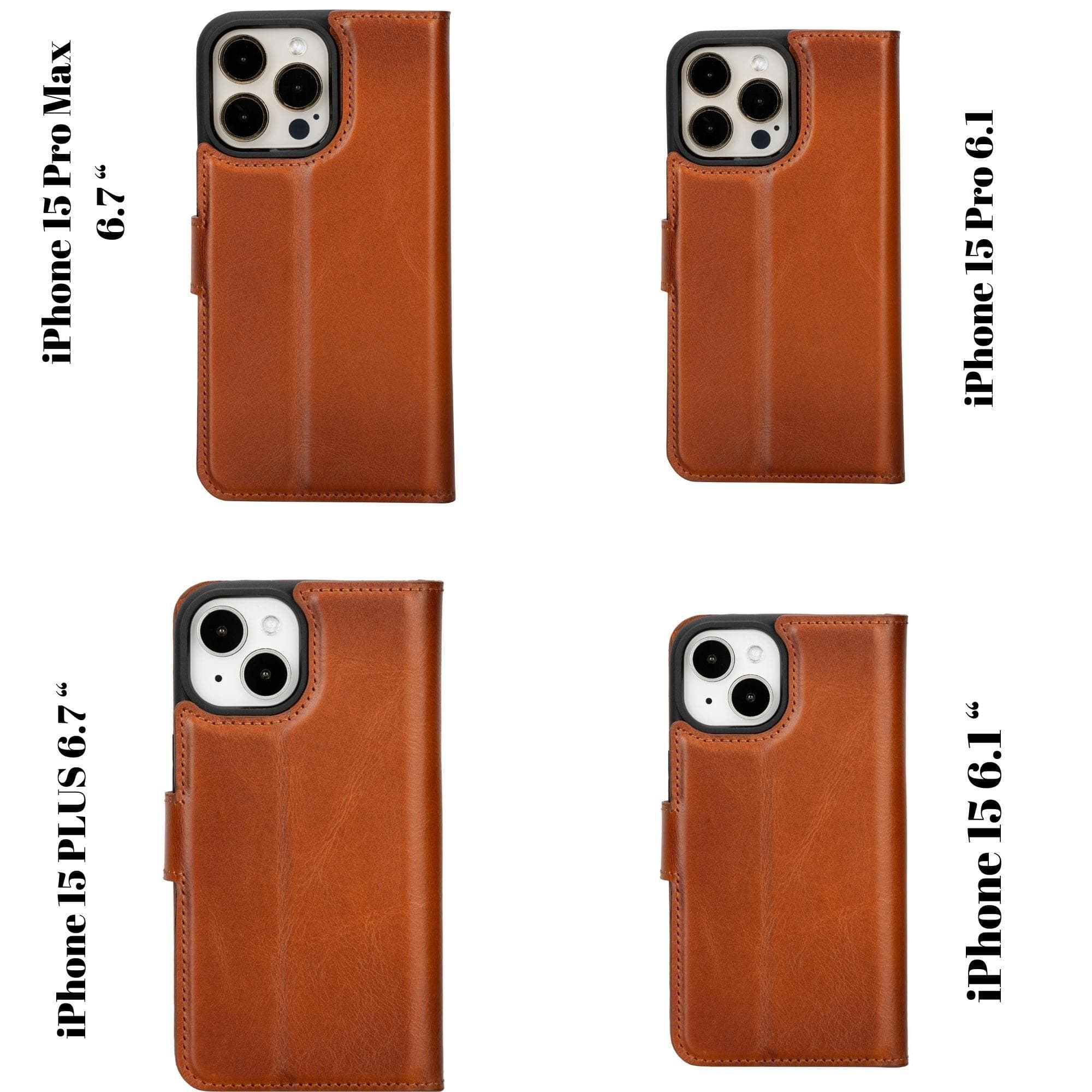 Magic iPhone 15 Pro Leather Detachable Wallet Case