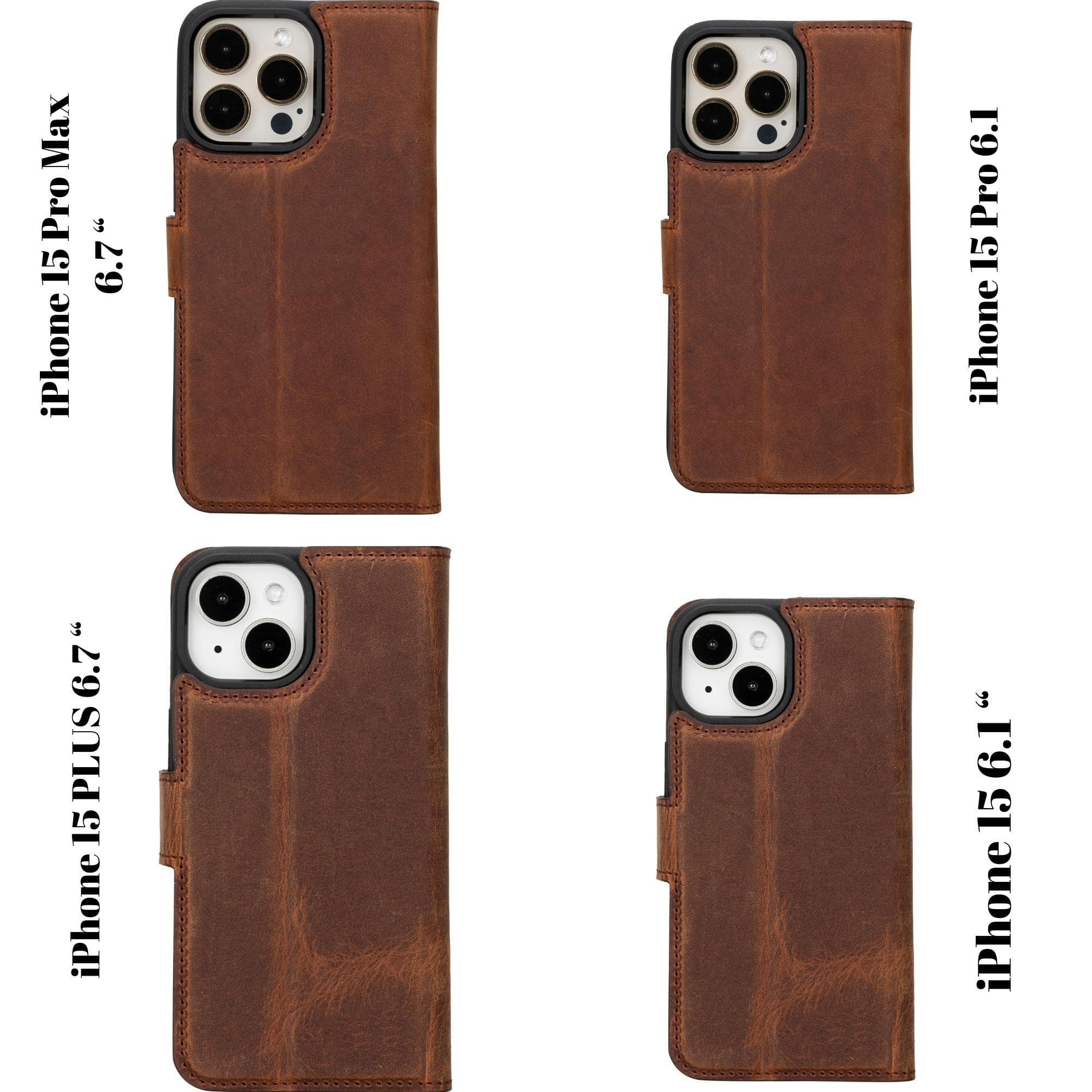 Magic iPhone 15 Pro Leather Detachable Wallet Case